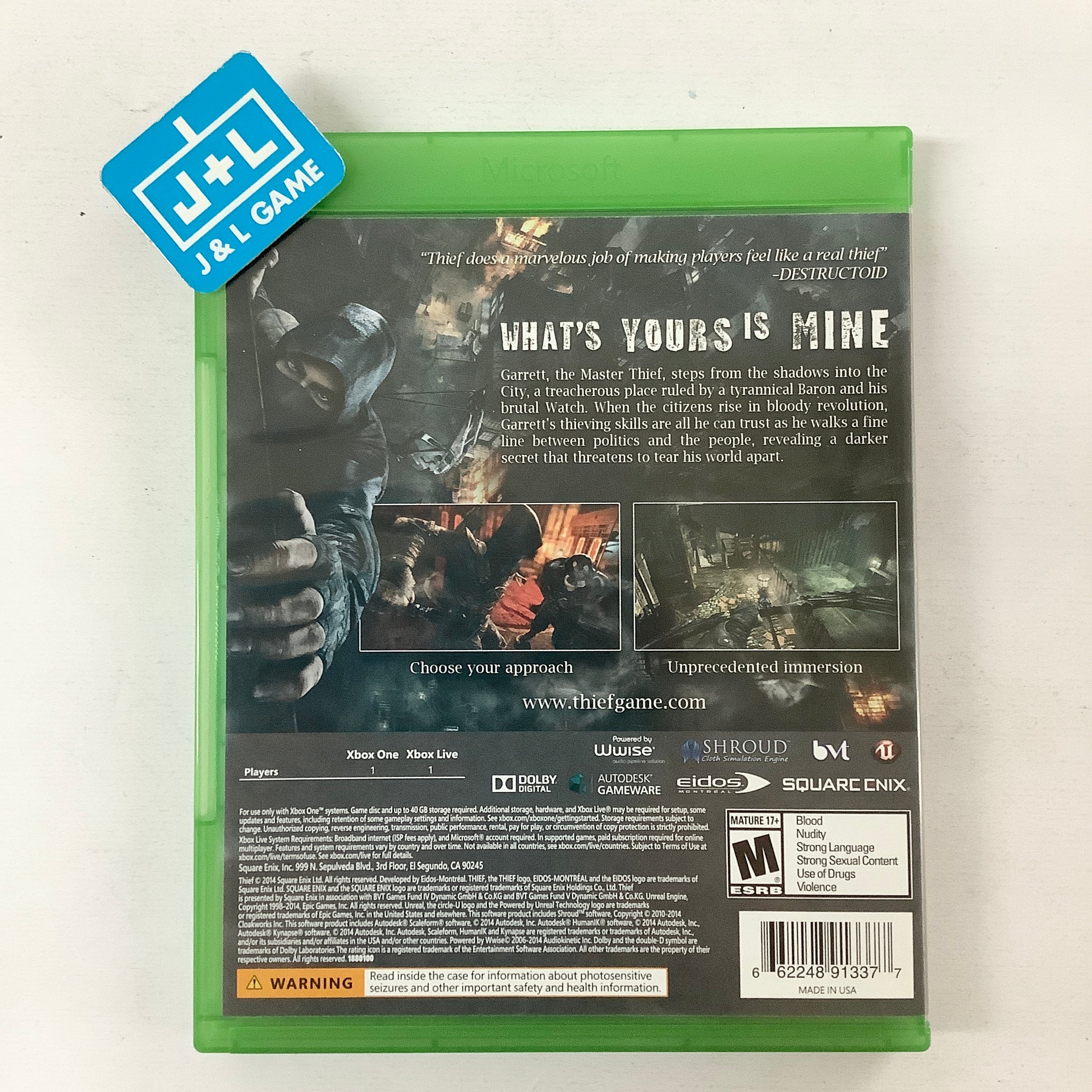 Thief - (XB1) Xbox One [Pre-Owned] Video Games Square Enix   