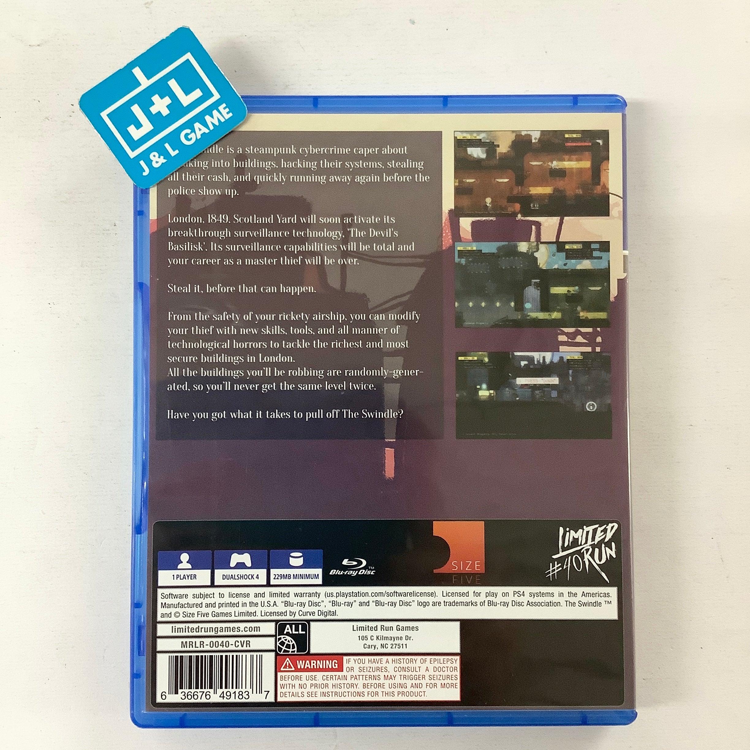 The Swindle (Limited Run #40) - (PS4) PlayStation 4 [Pre-Owned] Video Games Limited Run Games   