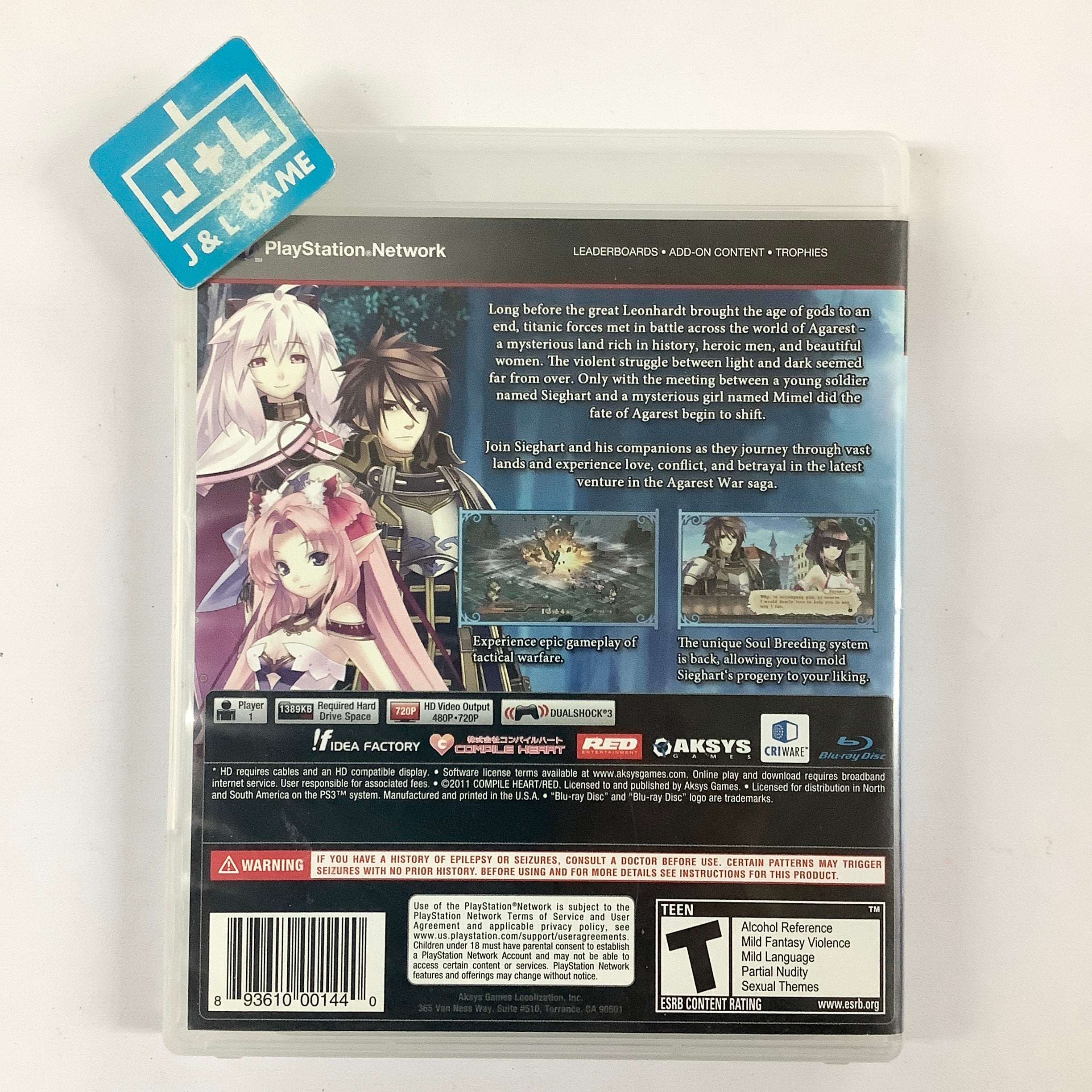 Record of Agarest War Zero - (PS3) PlayStation 3 [Pre-Owned] Video Games Aksys Games   