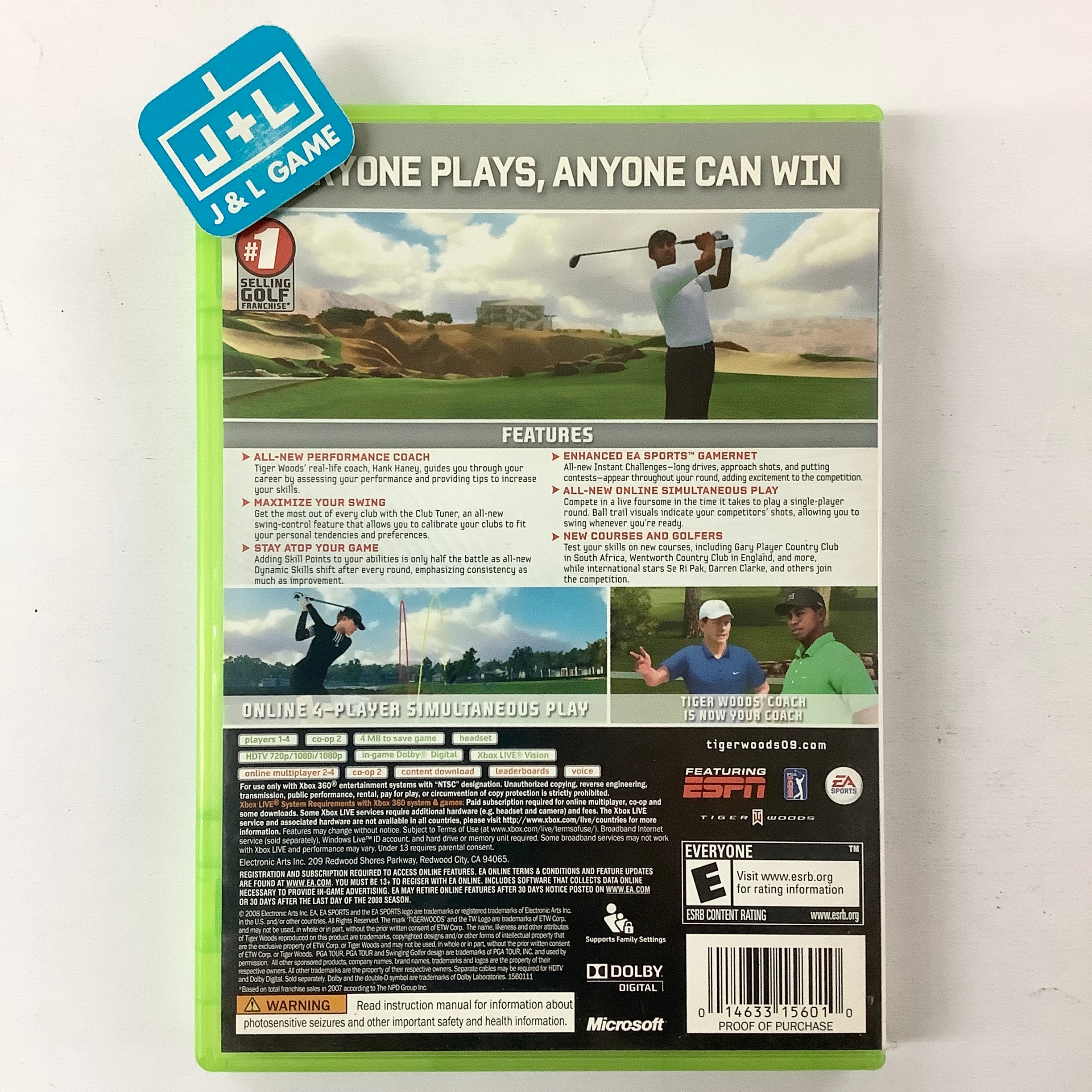 Tiger Woods PGA Tour 09 - Xbox 360 [Pre-Owned] Video Games Electronic Arts   