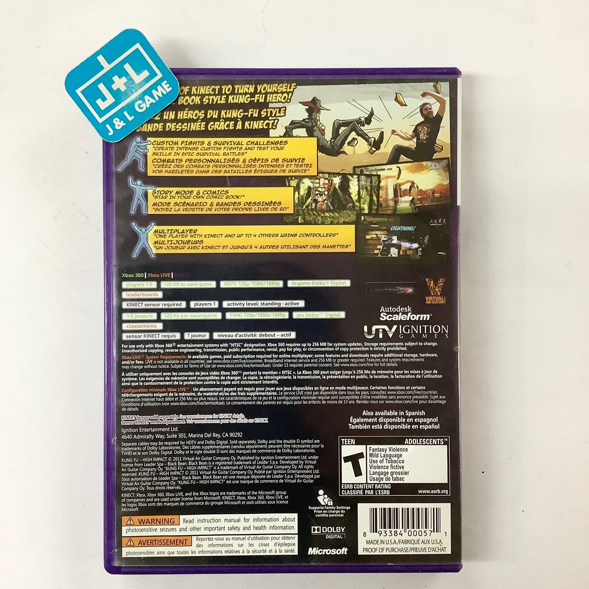 Kung-Fu High Impact (Kinect Required) - Xbox 360 [Pre-Owned] Video Games UTV Ignition Games   