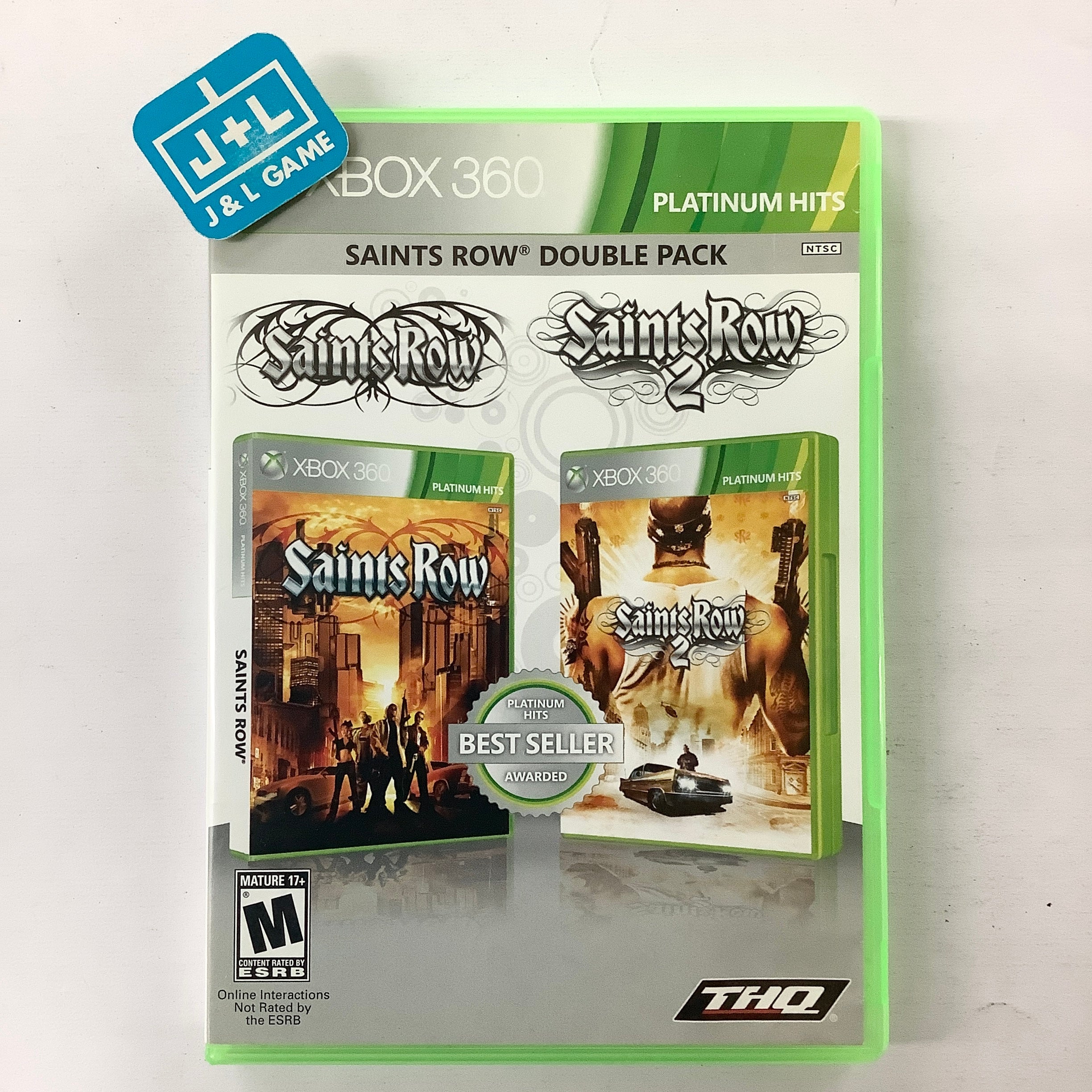 Saints Row Double Pack: Saints Row & Saints Row 2 (Platinum Hits) - Xbox 360 [Pre-Owned] Video Games THQ   