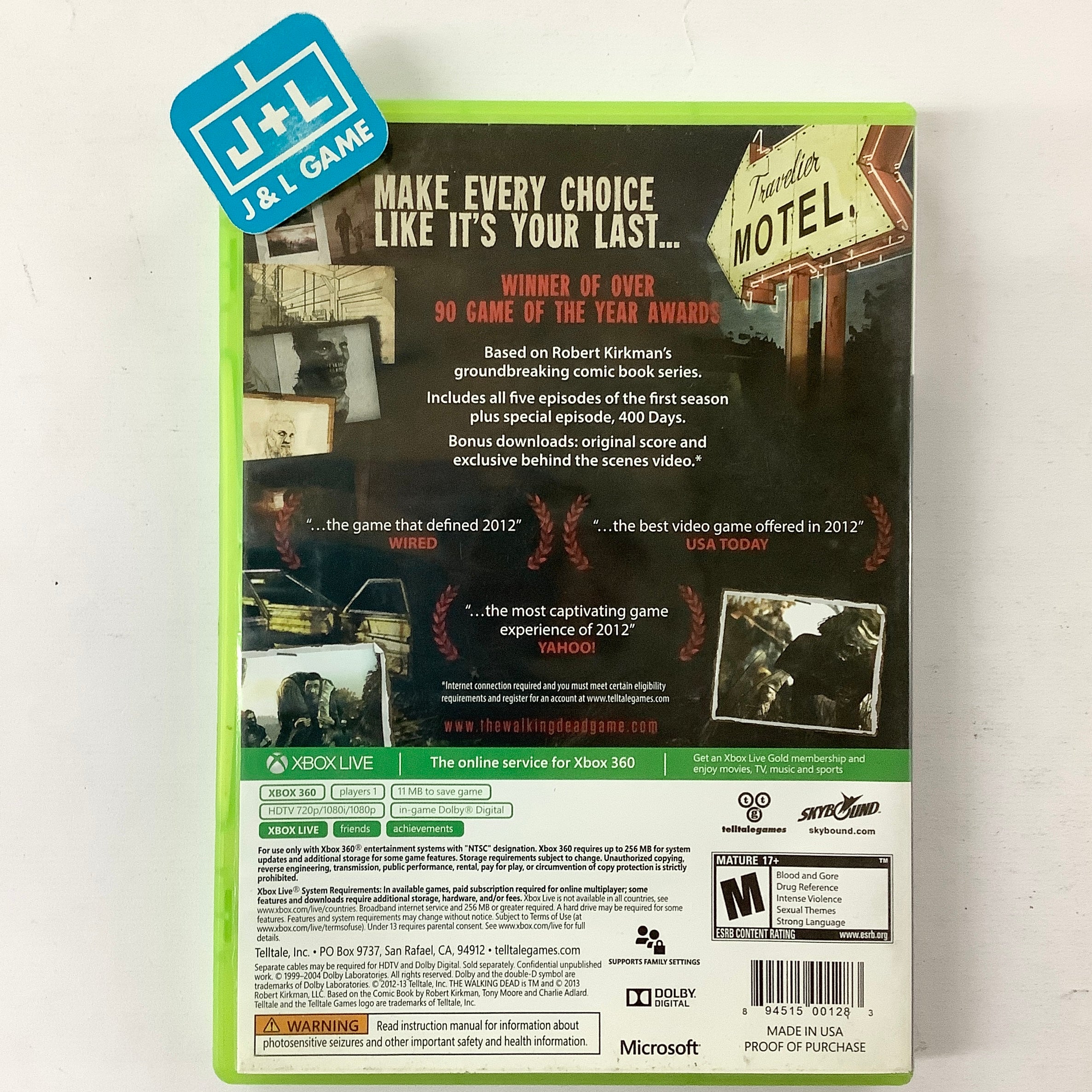 The Walking Dead (Game of the Year Edition) - Xbox 360 [Pre-Owned] Video Games Telltale Games   