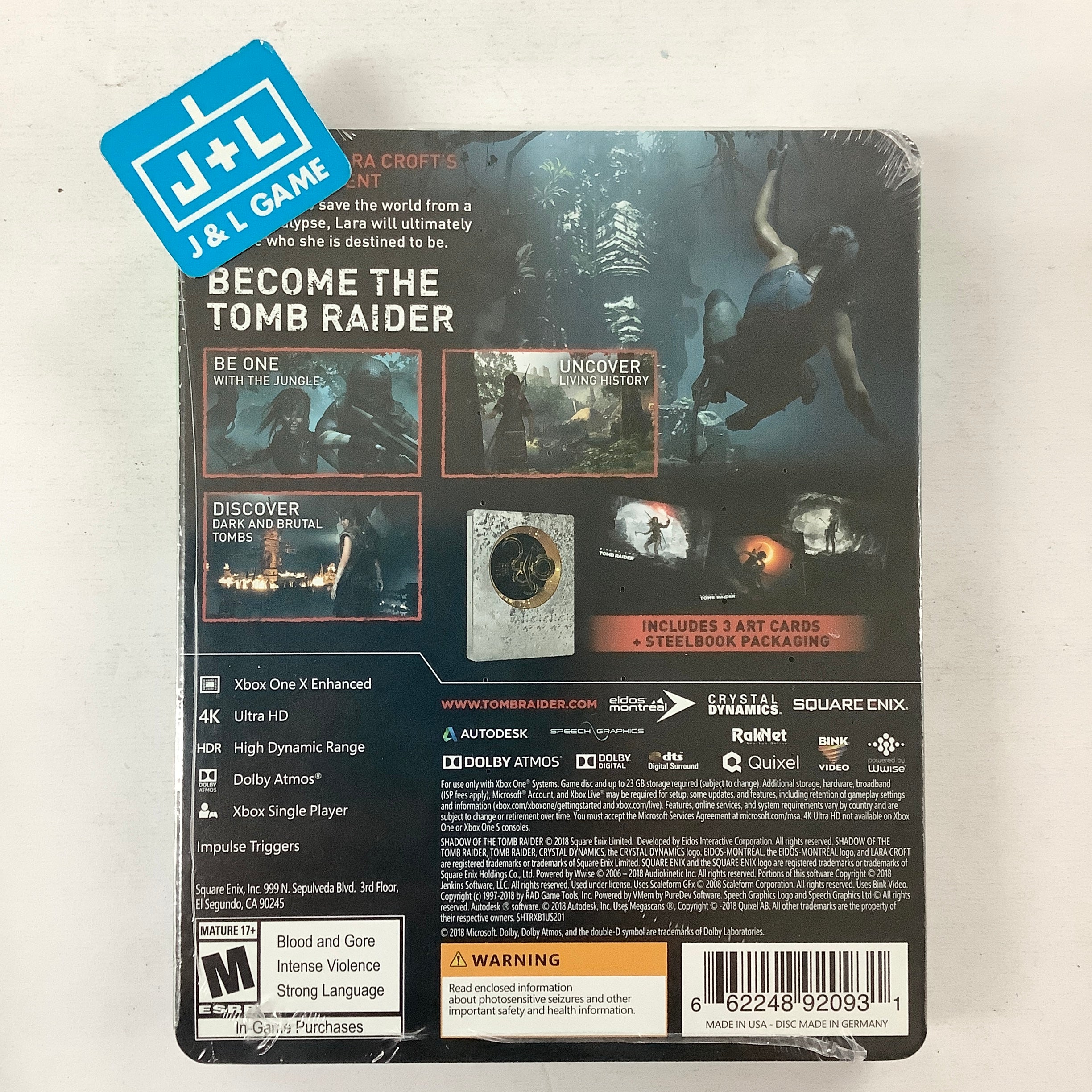 Shadow of the Tomb Raider (Limited SteelBook Edition) - (XB1) Xbox One Video Games Square Enix   