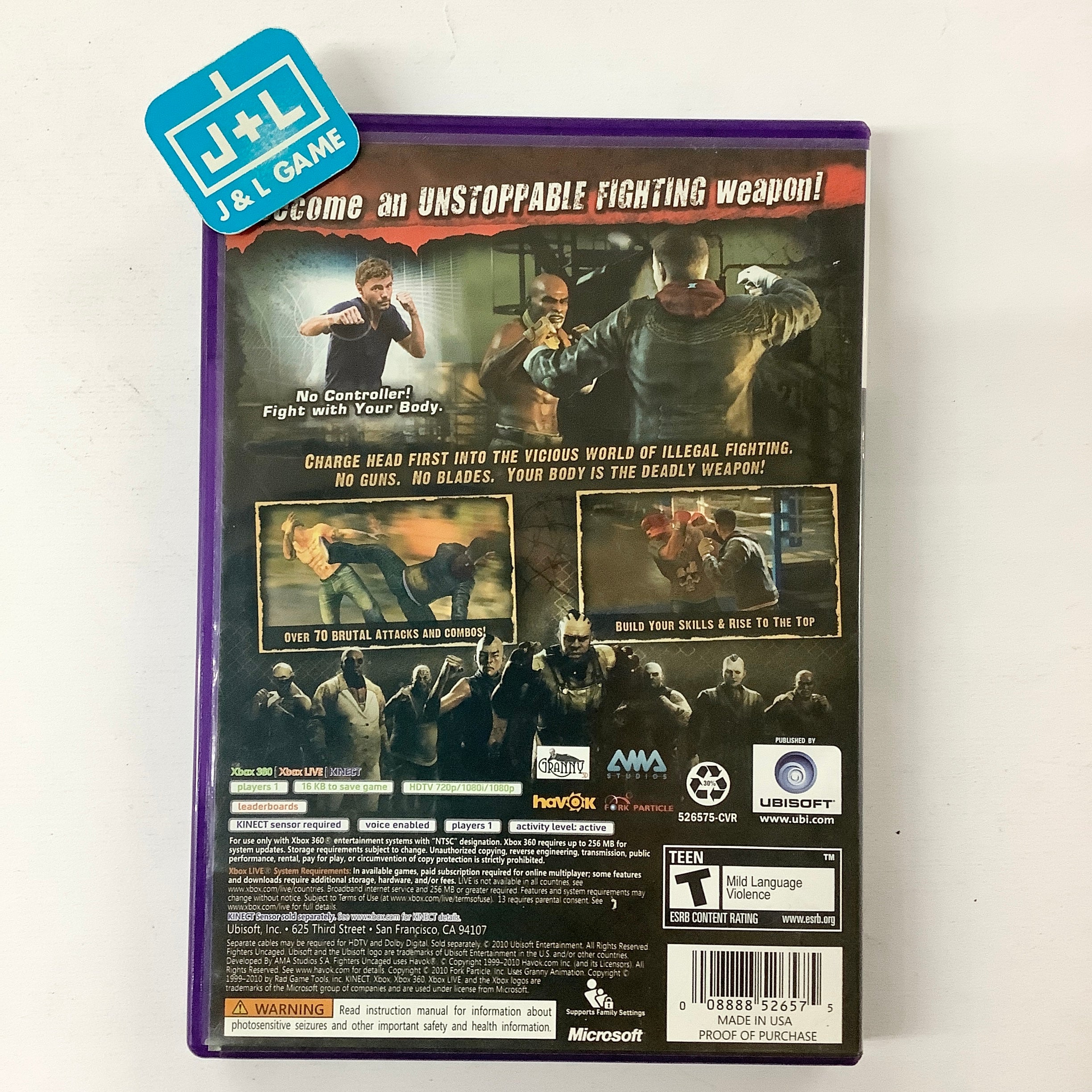 Fighters Uncaged (Kinect Required) - Xbox 360 [Pre-Owned] Video Games Ubisoft   