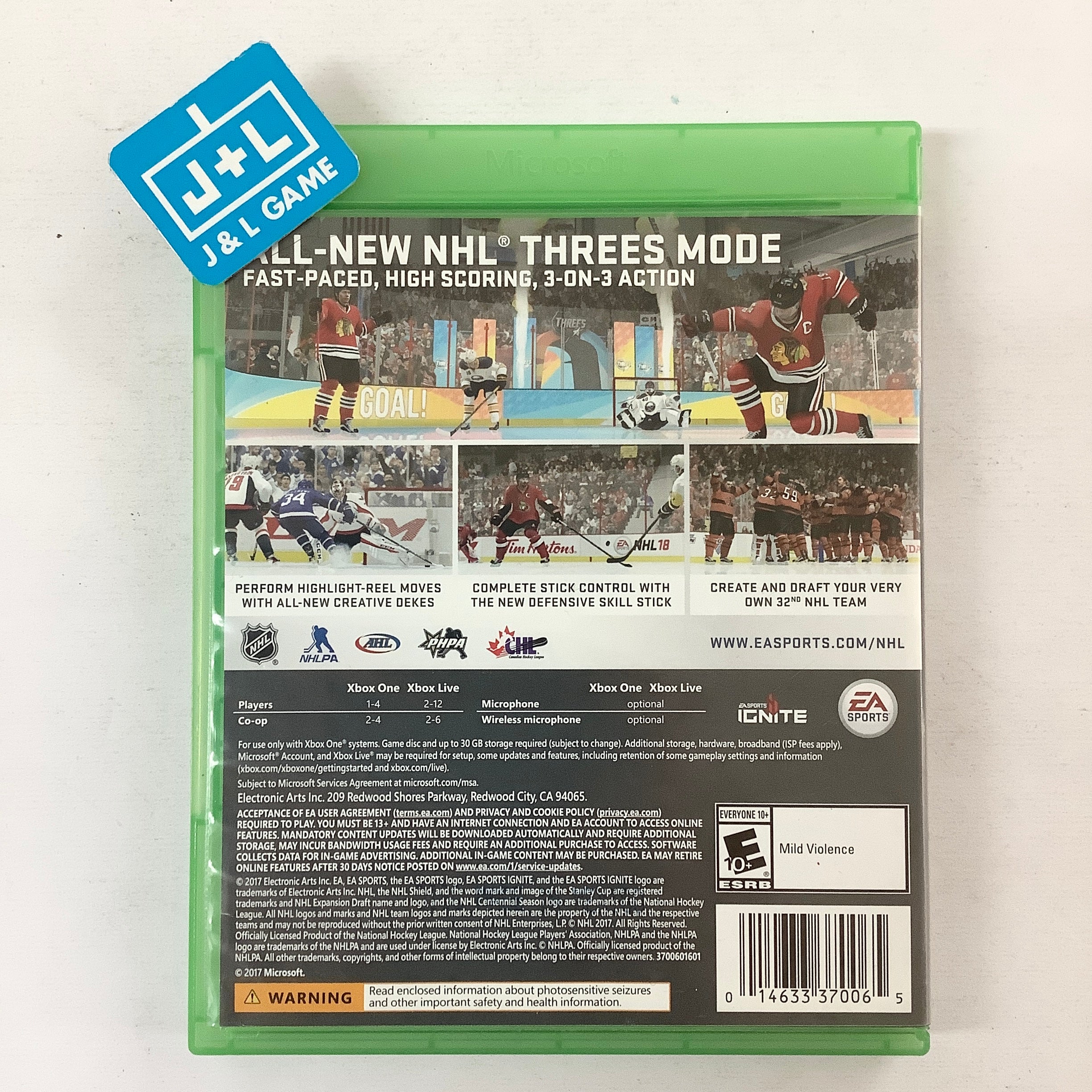 NHL 18 - (XB1) Xbox One [Pre-Owned] Video Games Electronic Arts   