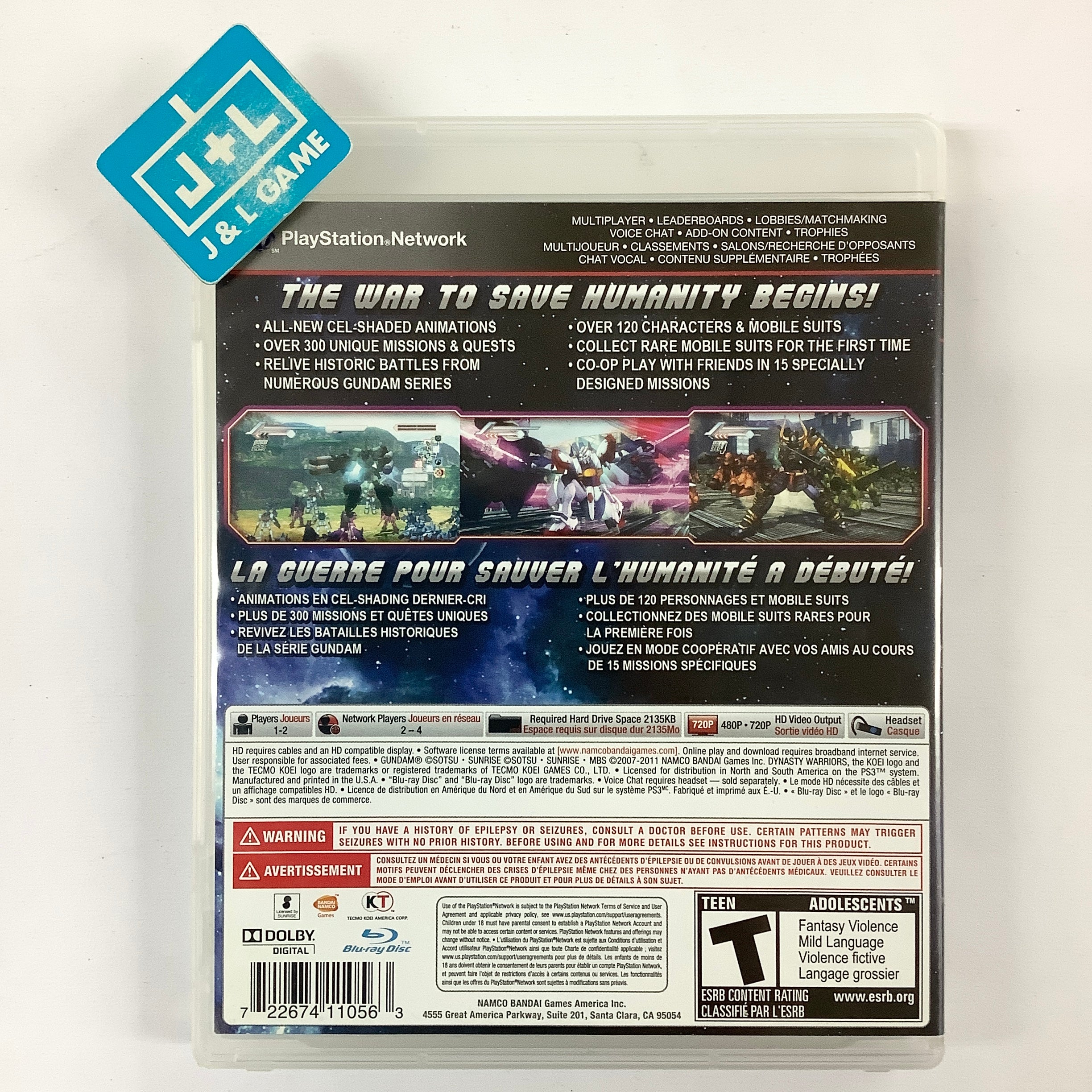 Dynasty Warriors: Gundam 3 - (PS3) PlayStation 3 [Pre-Owned] Video Games Namco Bandai Games   