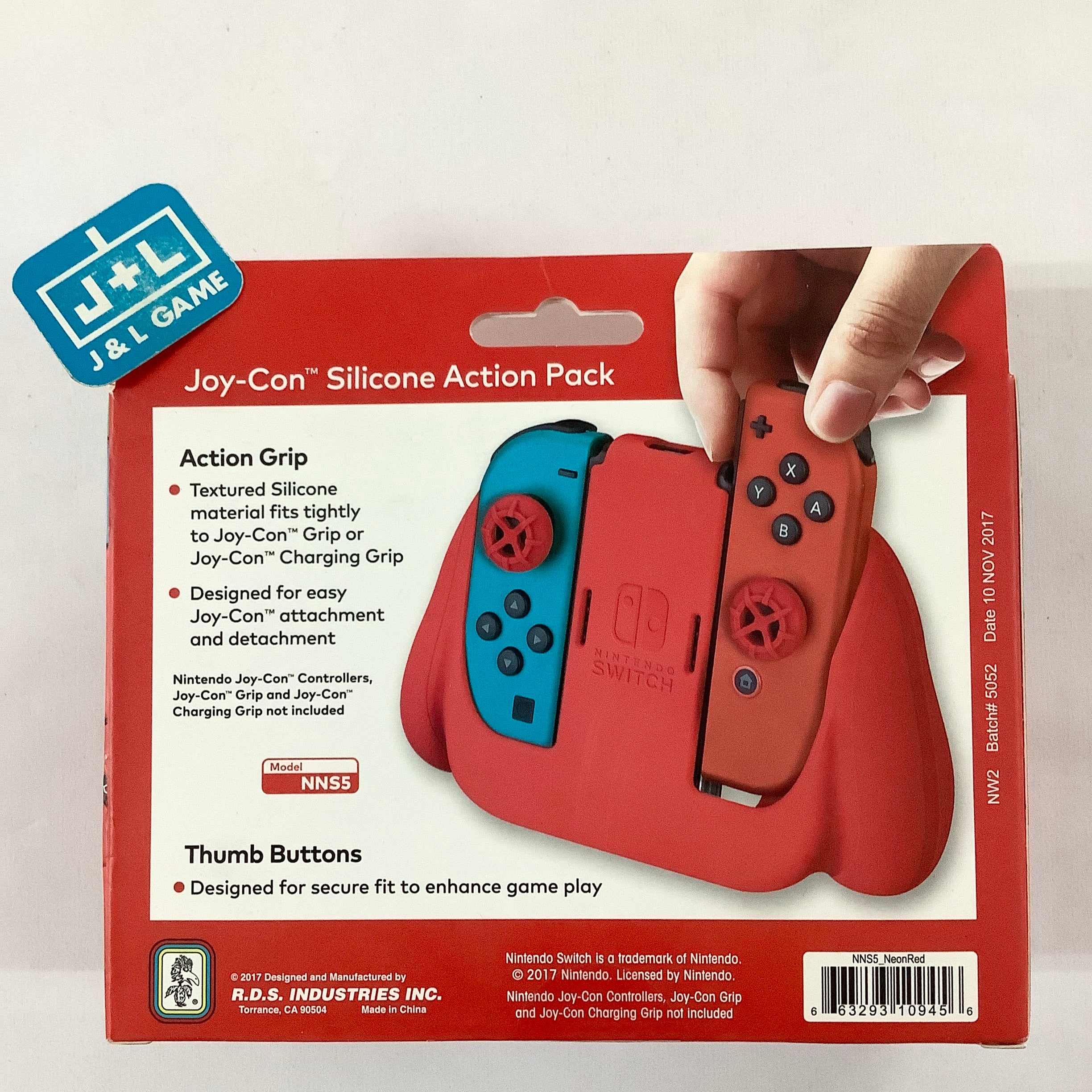 Nintendo Switch Joy-Con Action Pack Grip and Thumb Buttons – Red Textured Silicone - (NSW) Nintendo Switch Accessories RDS Industries   