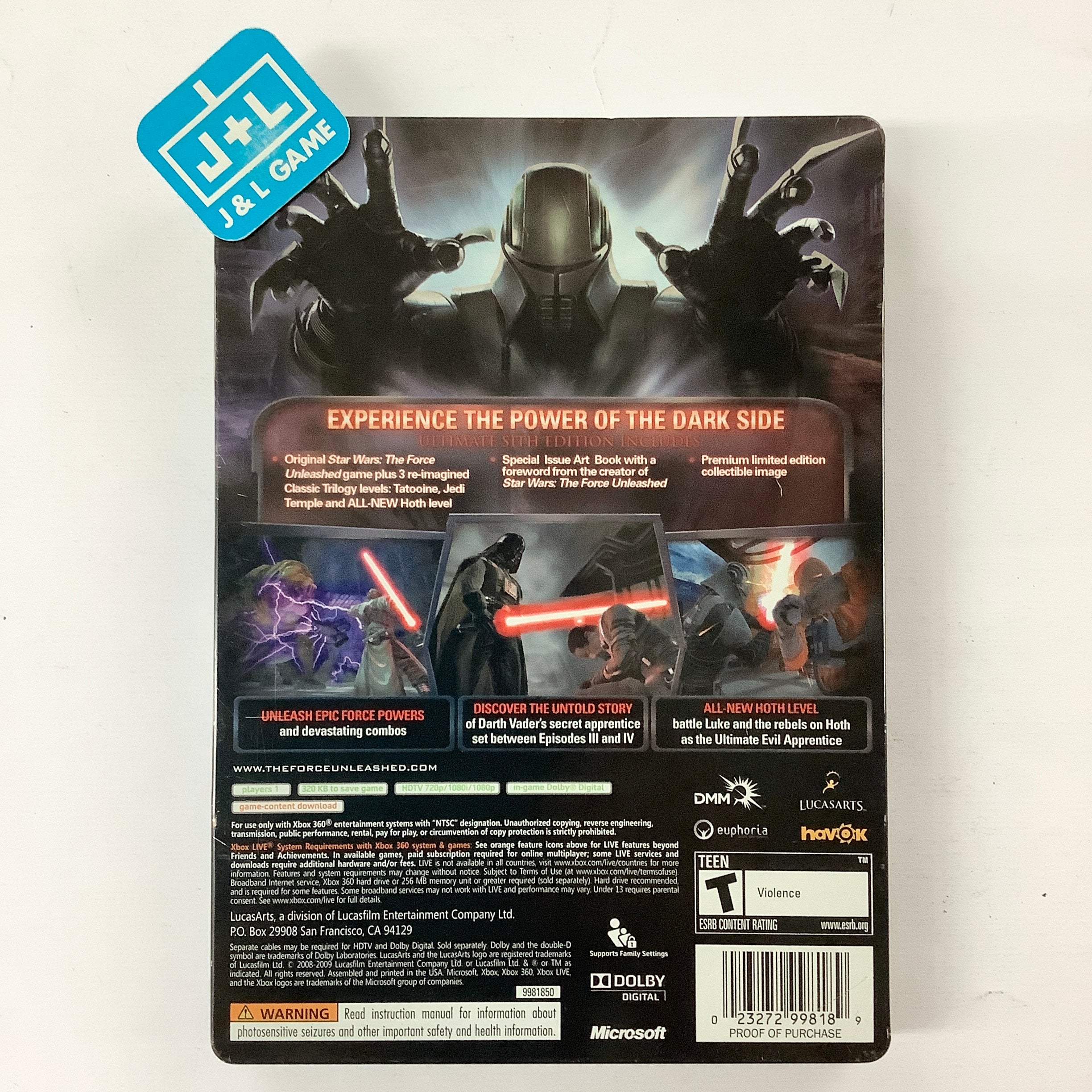 Star Wars: The Force Unleashed (Ultimate Sith Edition) - Xbox 360 [Pre-Owned] Video Games LucasArts   