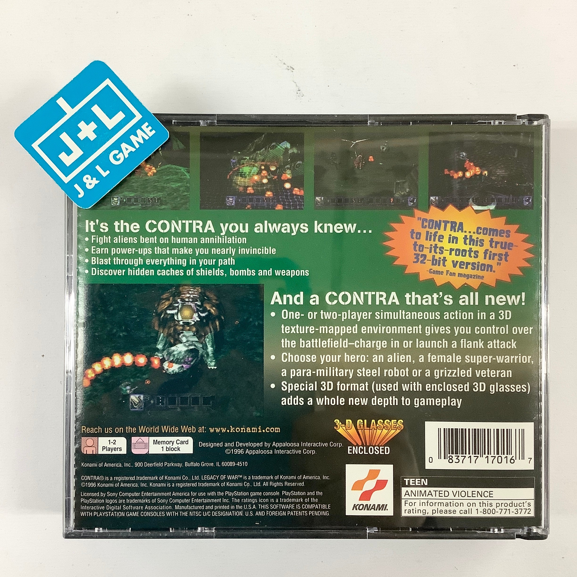 Contra: Legacy of War (Dual Disc Case) - (PS1) PlayStation 1 [Pre-Owned] Video Games Konami   