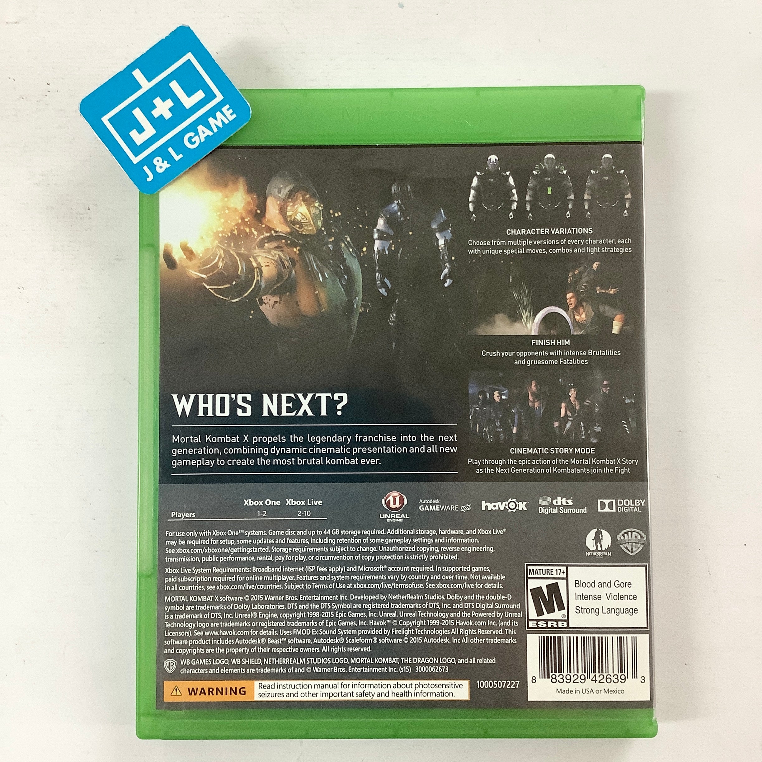 Mortal Kombat X - (XB1) Xbox One [Pre-Owned] Video Games Warner Bros. Interactive Entertainment   