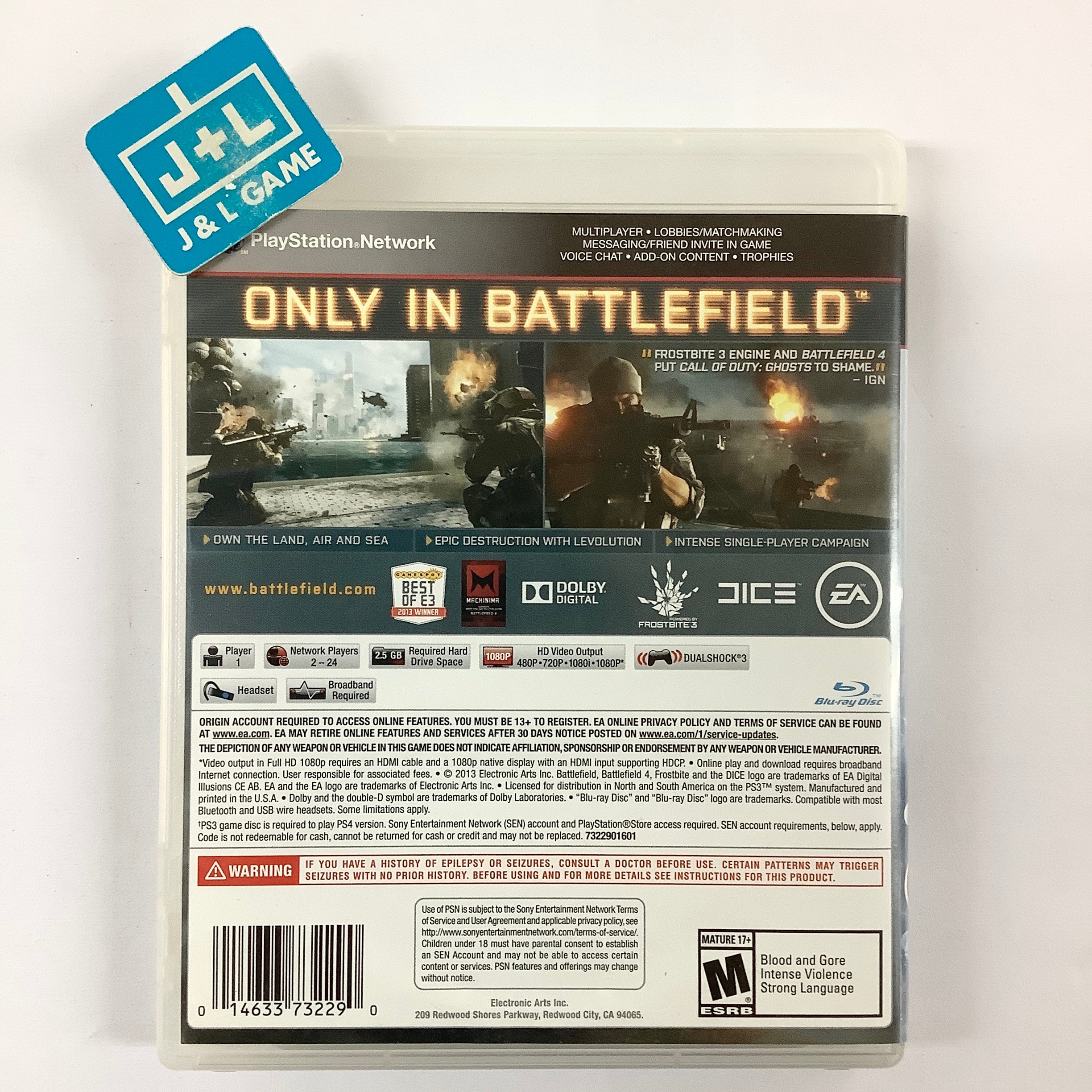 Battlefield 4 - (PS3) PlayStation 3 [Pre-Owned] Video Games Electronic Arts   