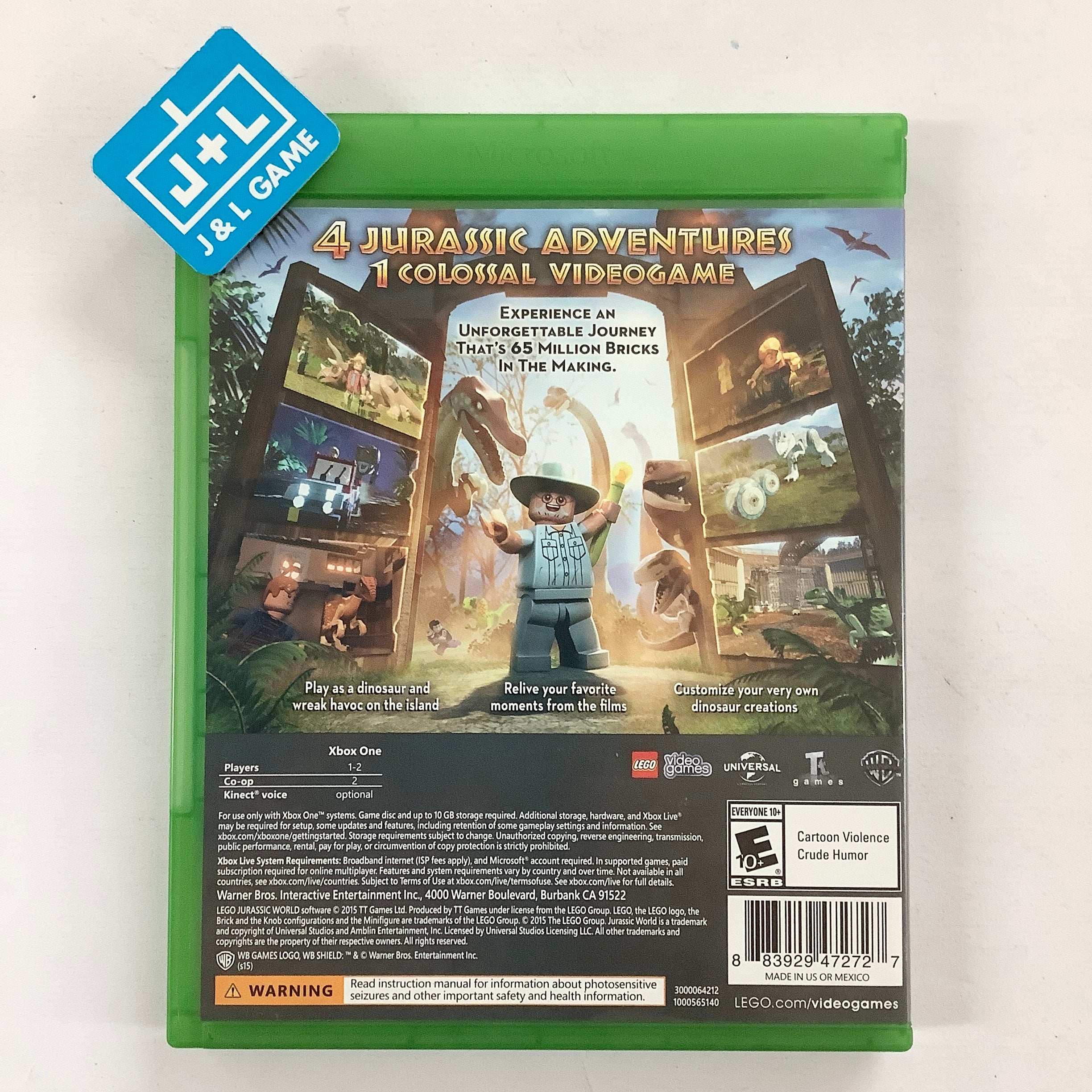 LEGO Jurassic World - (XB1) Xbox One [Pre-Owned] Video Games Warner Bros. Interactive Entertainment   