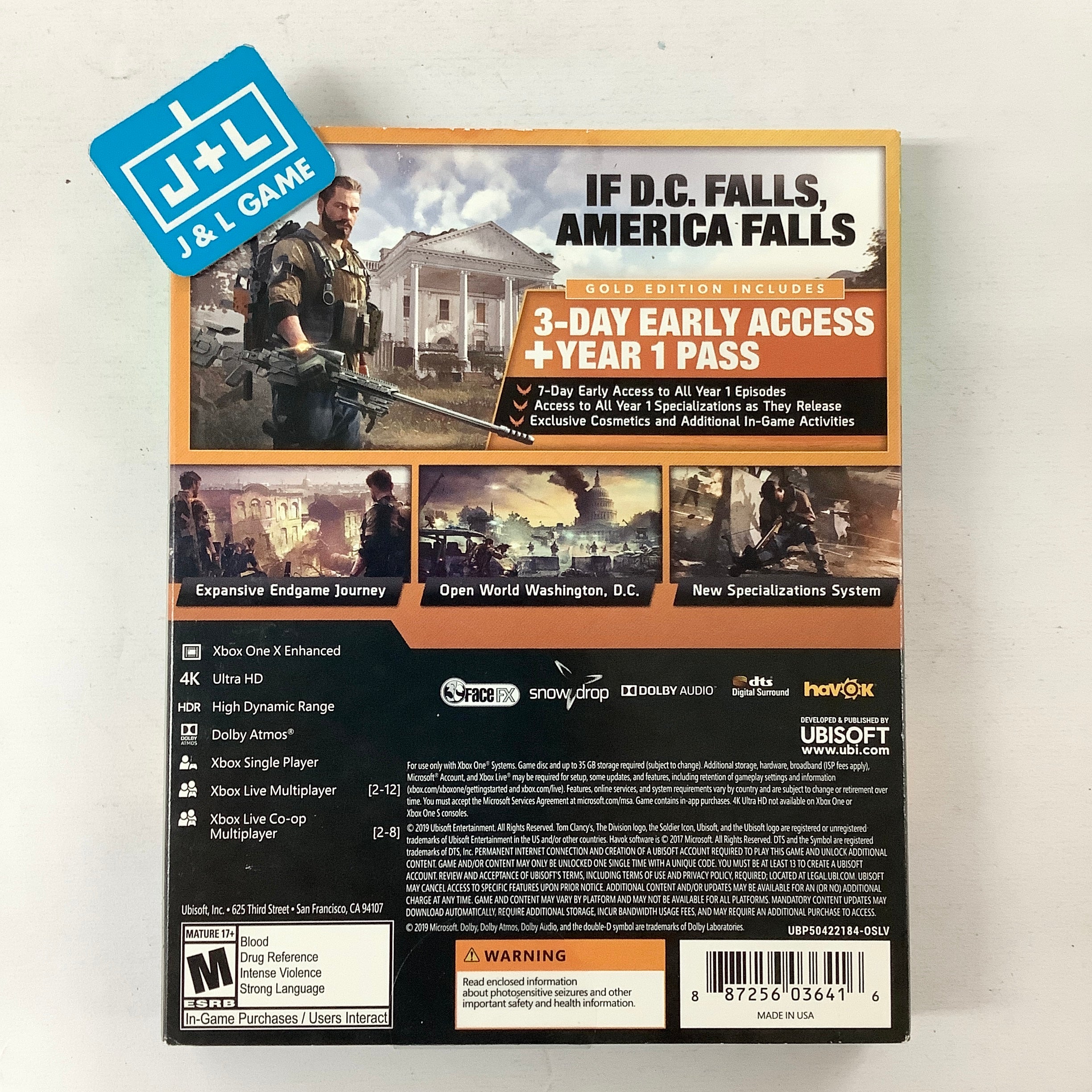 Tom Clancy's The Division 2 (Gold Steelbook Edition) - (XB1) Xbox One [Pre-Owned] Video Games Ubisoft   