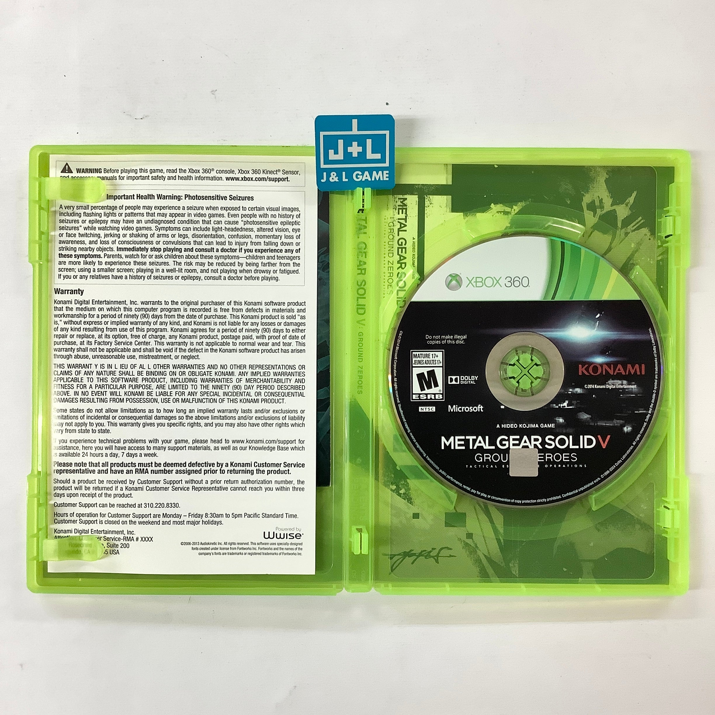 Metal Gear Solid V: Ground Zeroes - Xbox 360 [Pre-Owned] Video Games Konami   