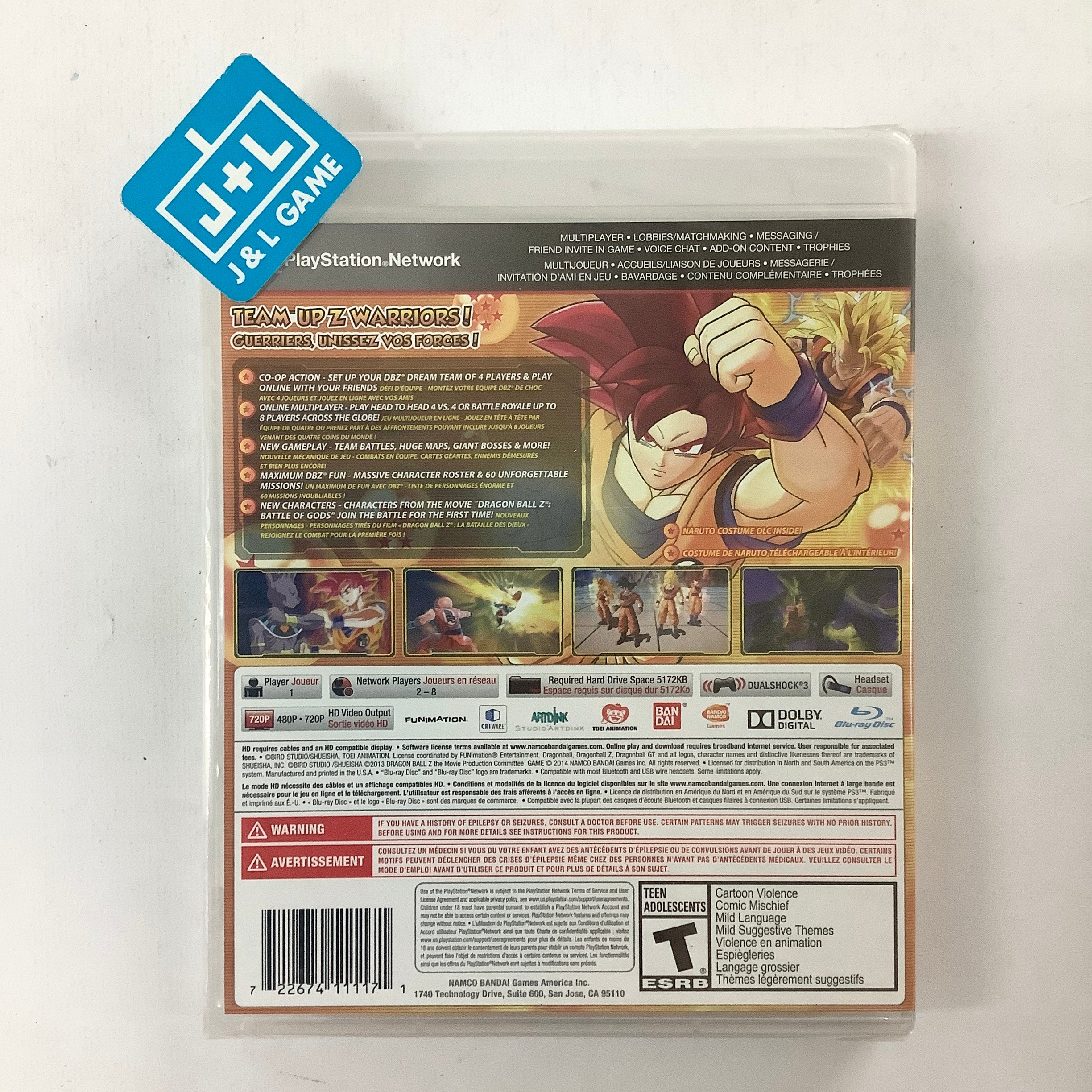 Dragon Ball Z: Battle of Z - (PS3) PlayStation 3 Video Games Namco Bandai Games   