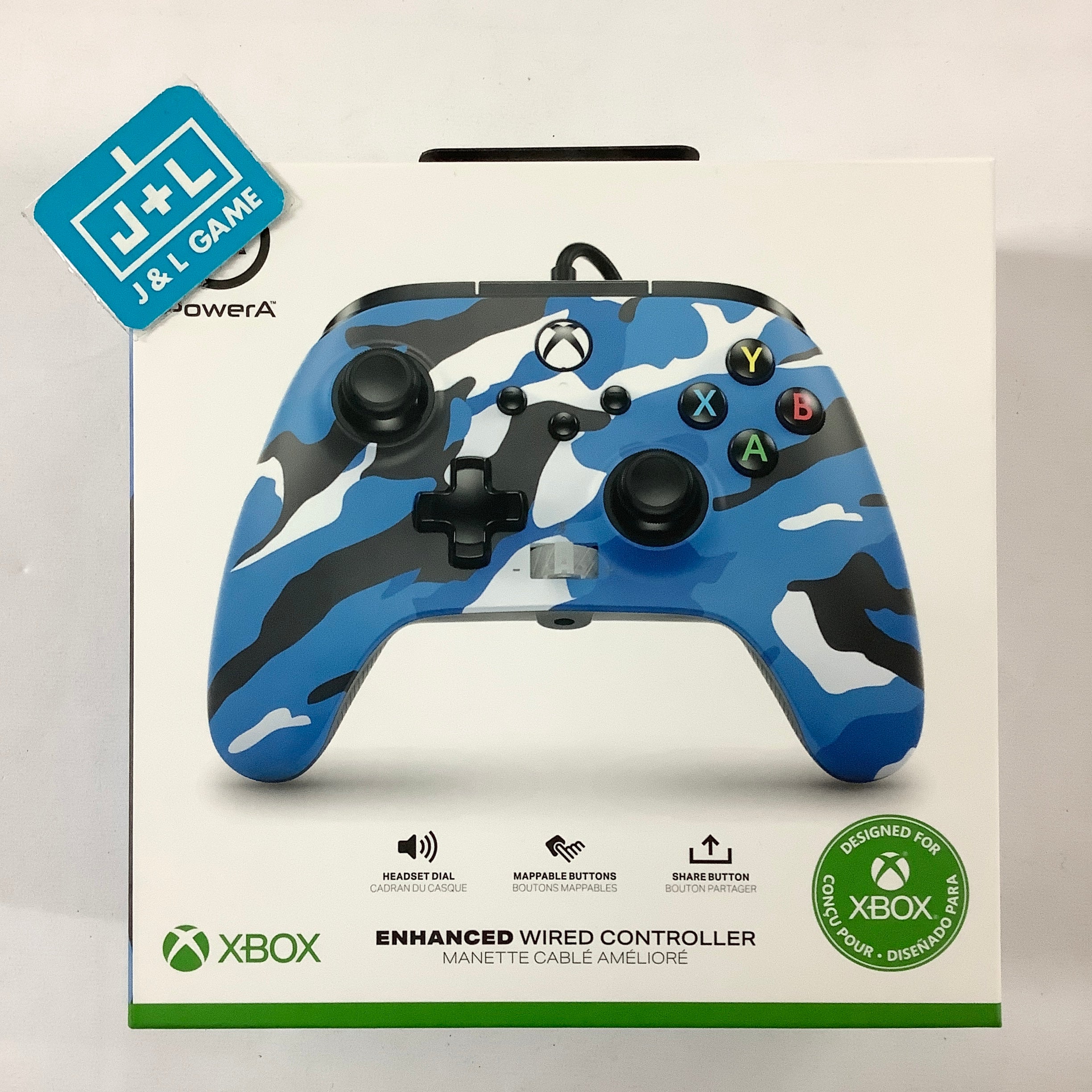 PowerA Enhanced Wired Controller (Blue Camo) - (XSX) Xbox Series X Accessories PowerA   