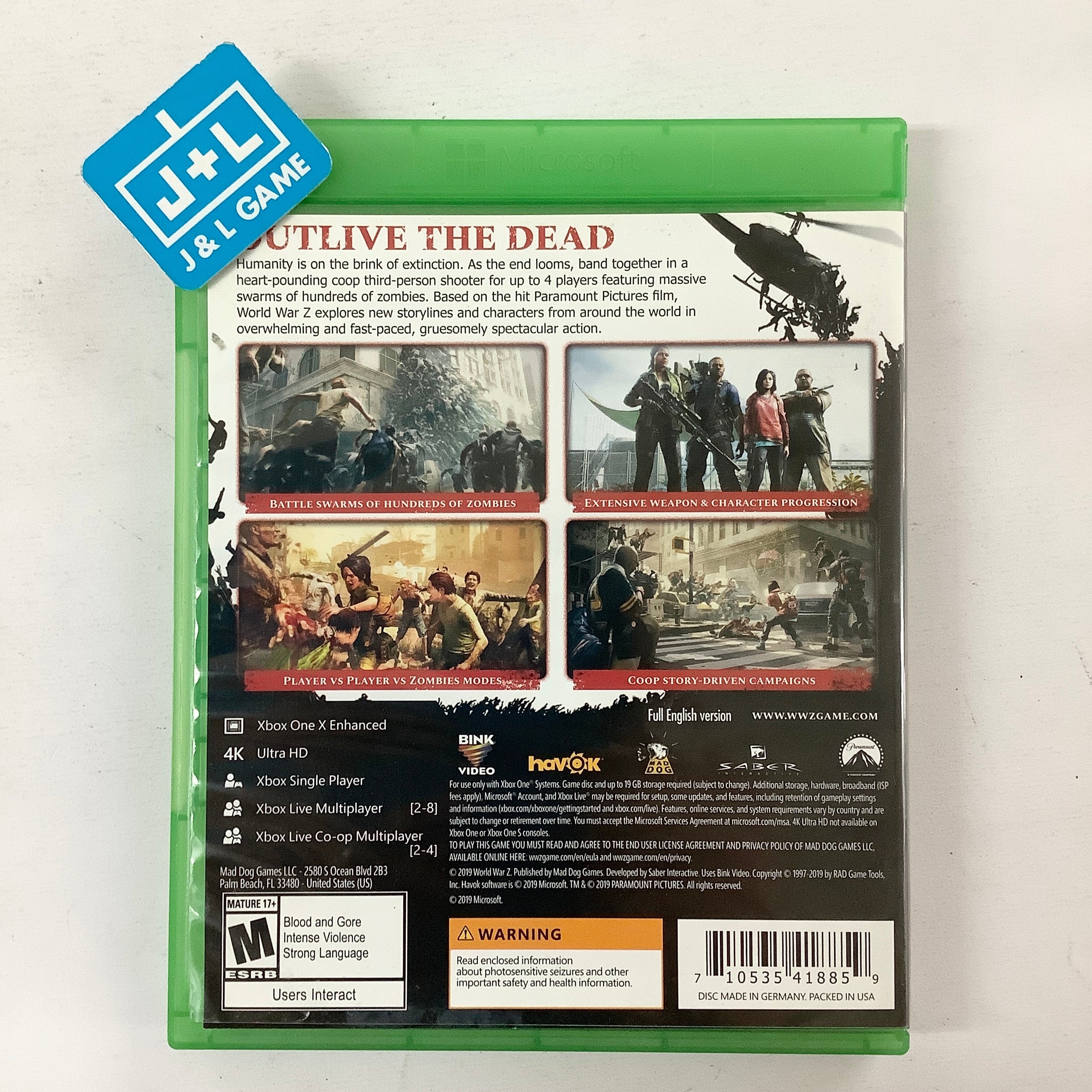 World War Z - (XB1) Xbox One [Pre-Owned] Video Games Mad Dog Games   