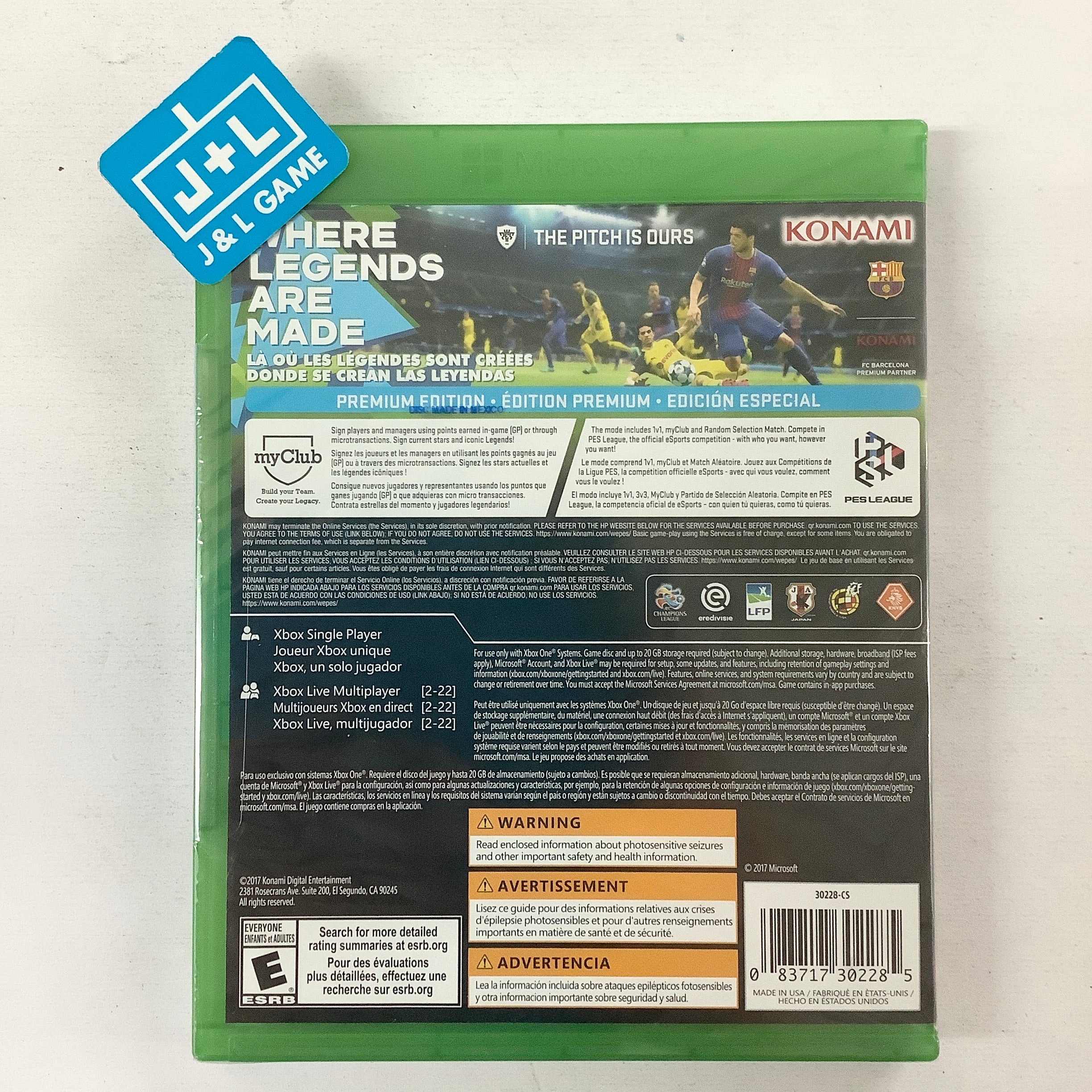 Pro Evolution Soccer 2018 (Premium Edition) - (XB1) Xbox One Video Games Konami   