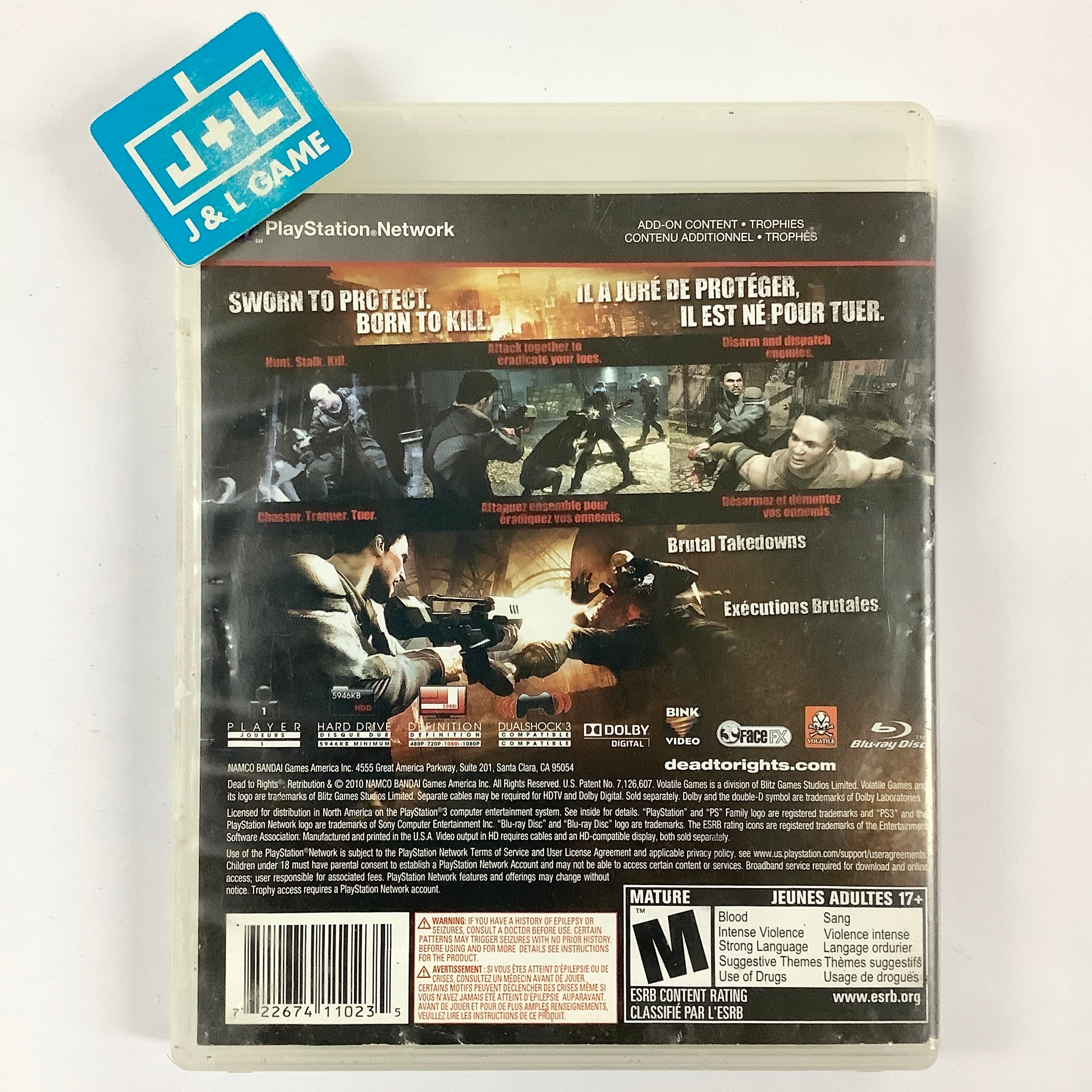 Dead to Rights: Retribution - (PS3) PlayStation 3 [Pre-Owned] Video Games Namco Bandai Games   