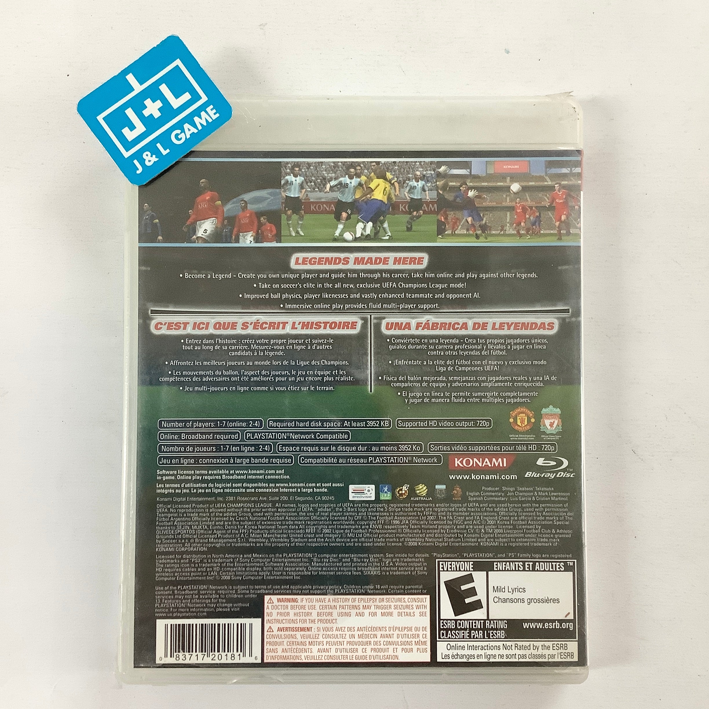 Pro Evolution Soccer 2009 - (PS3) PlayStation 3 Video Games Konami   