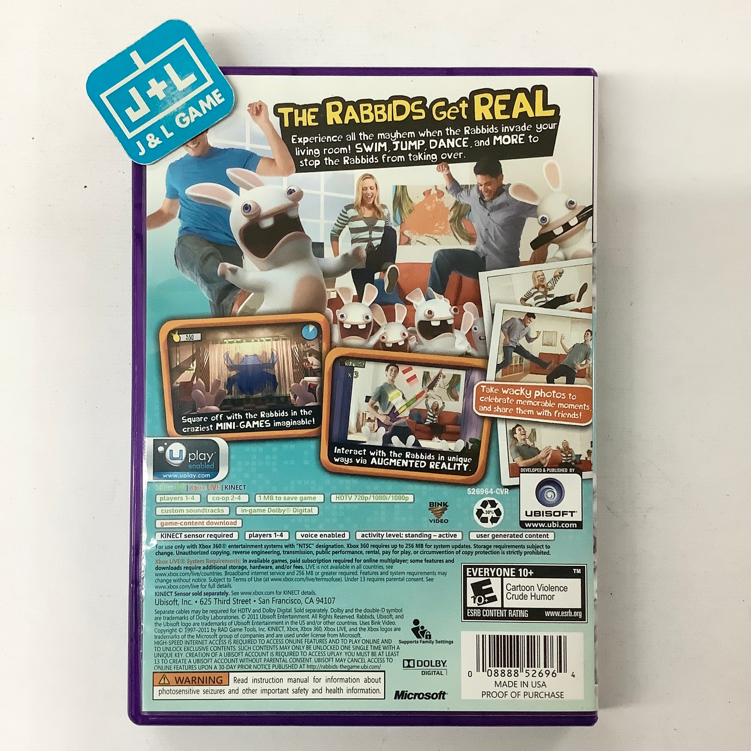 Raving Rabbids: Alive & Kicking (Kinect Required) - Xbox 360 [Pre-Owned] Video Games Ubisoft   