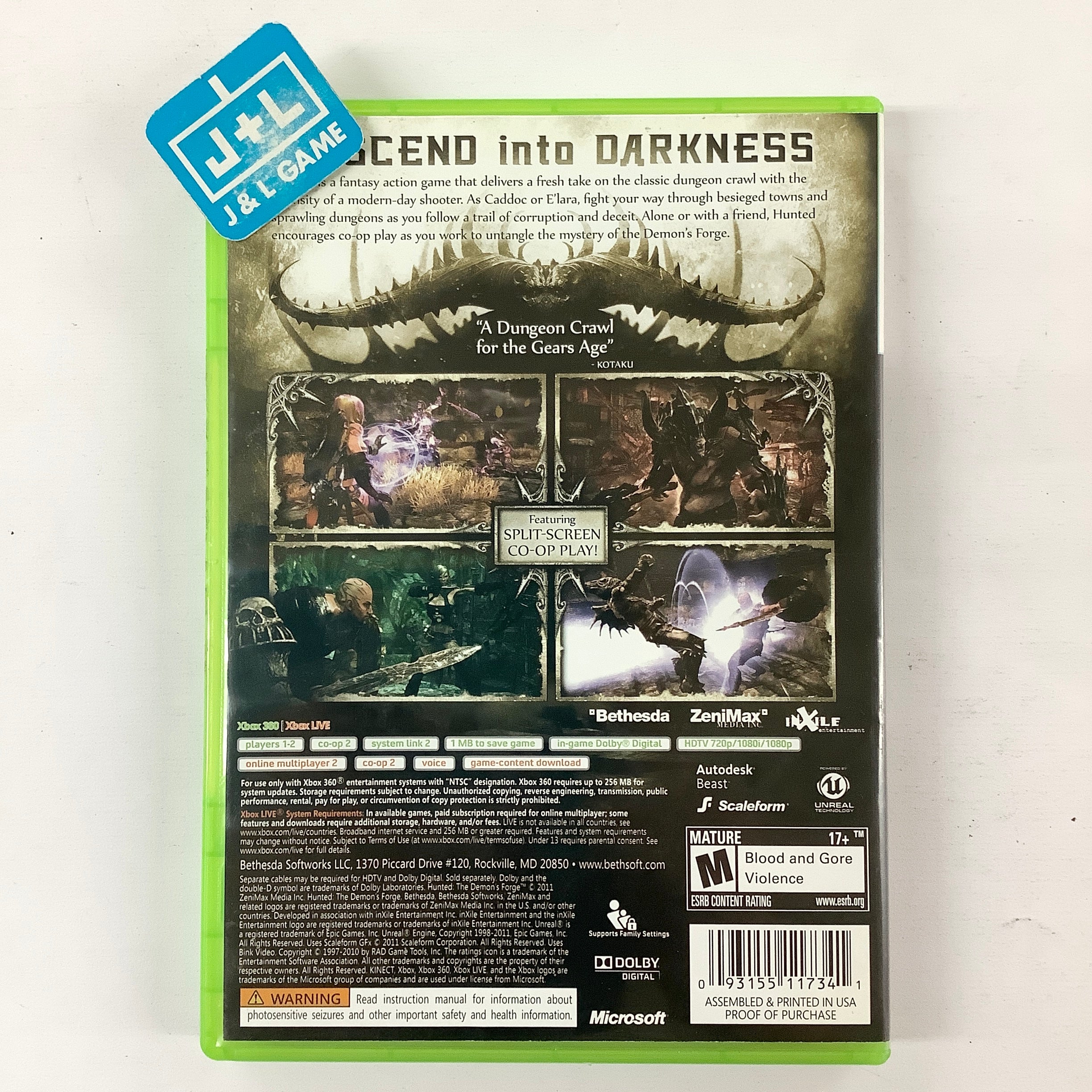 Hunted: The Demon's Forge - Xbox 360 [Pre-Owned] Video Games Bethesda Softworks   