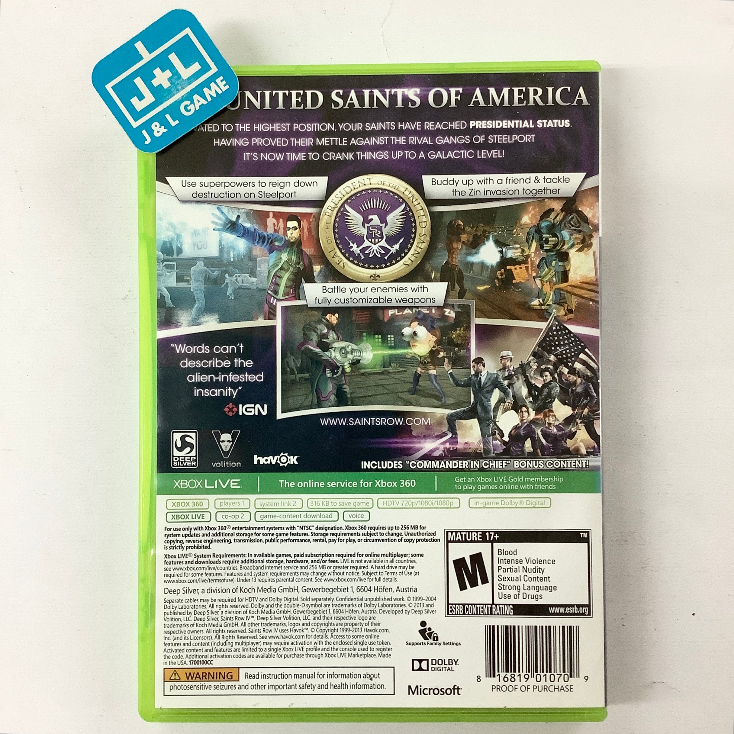 Saints Row IV - Xbox 360 [Pre-Owned] Video Games Deep Silver   