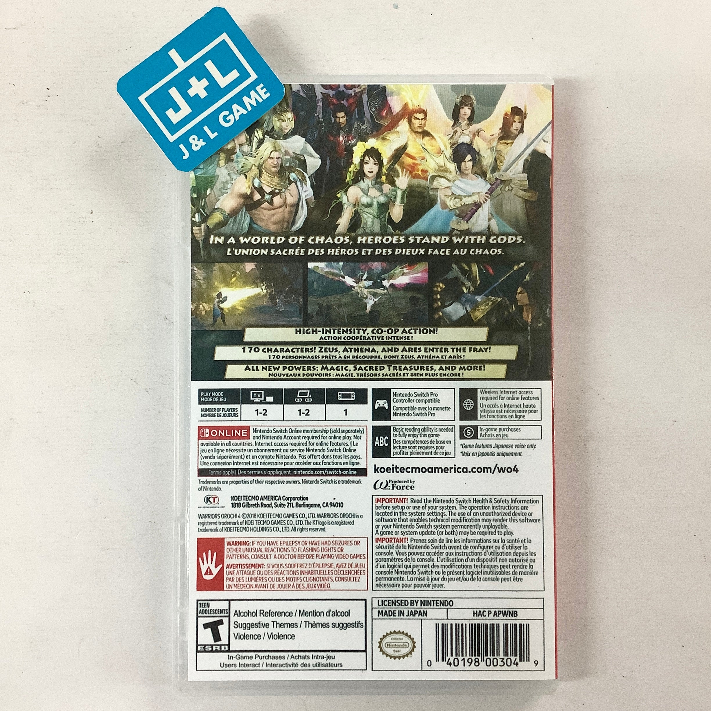 Warriors Orochi 4 - (NSW) Nintendo Switch [Pre-Owned] Video Games Koei Tecmo Games   