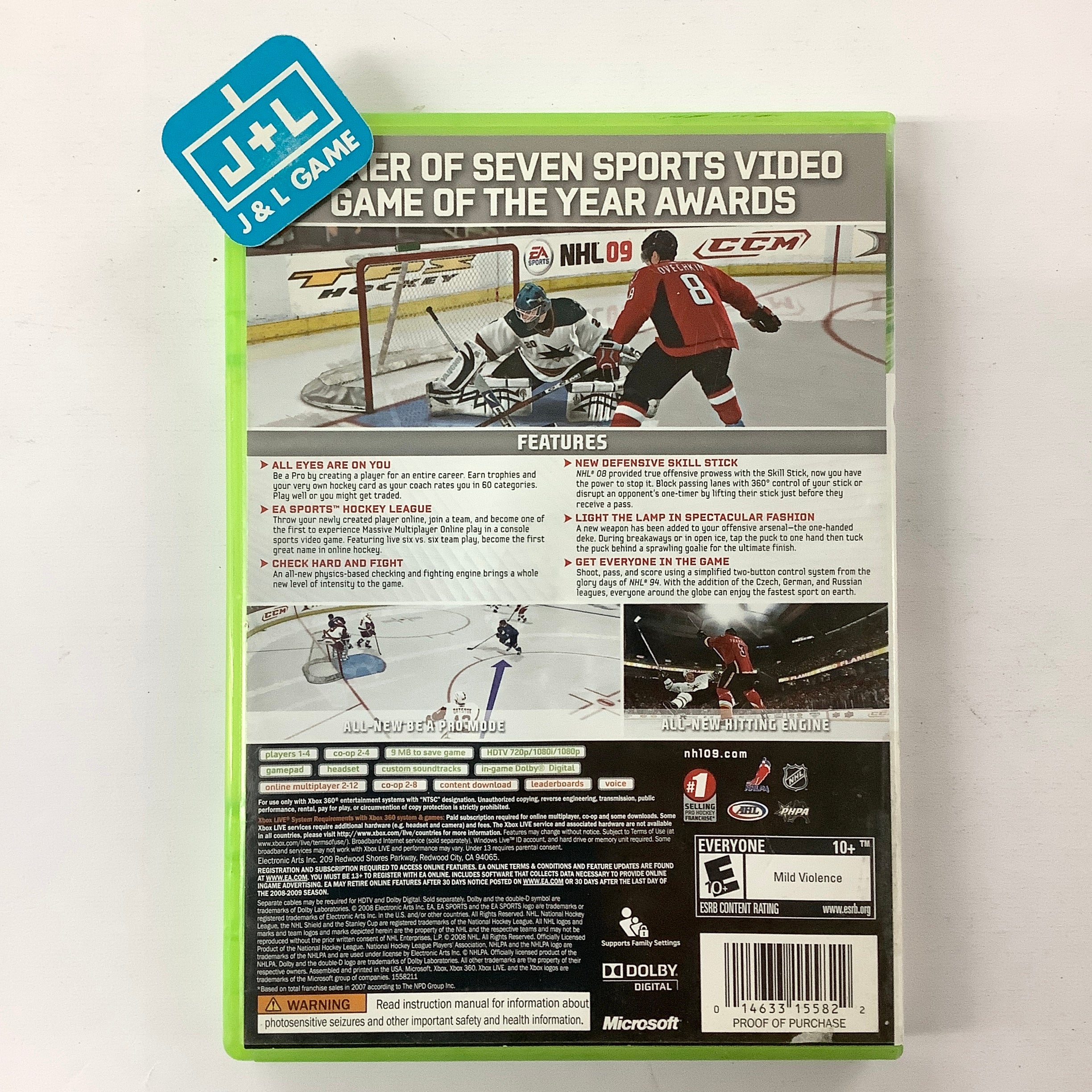 NHL 09 - Xbox 360 [Pre-Owned] Video Games Electronic Arts   