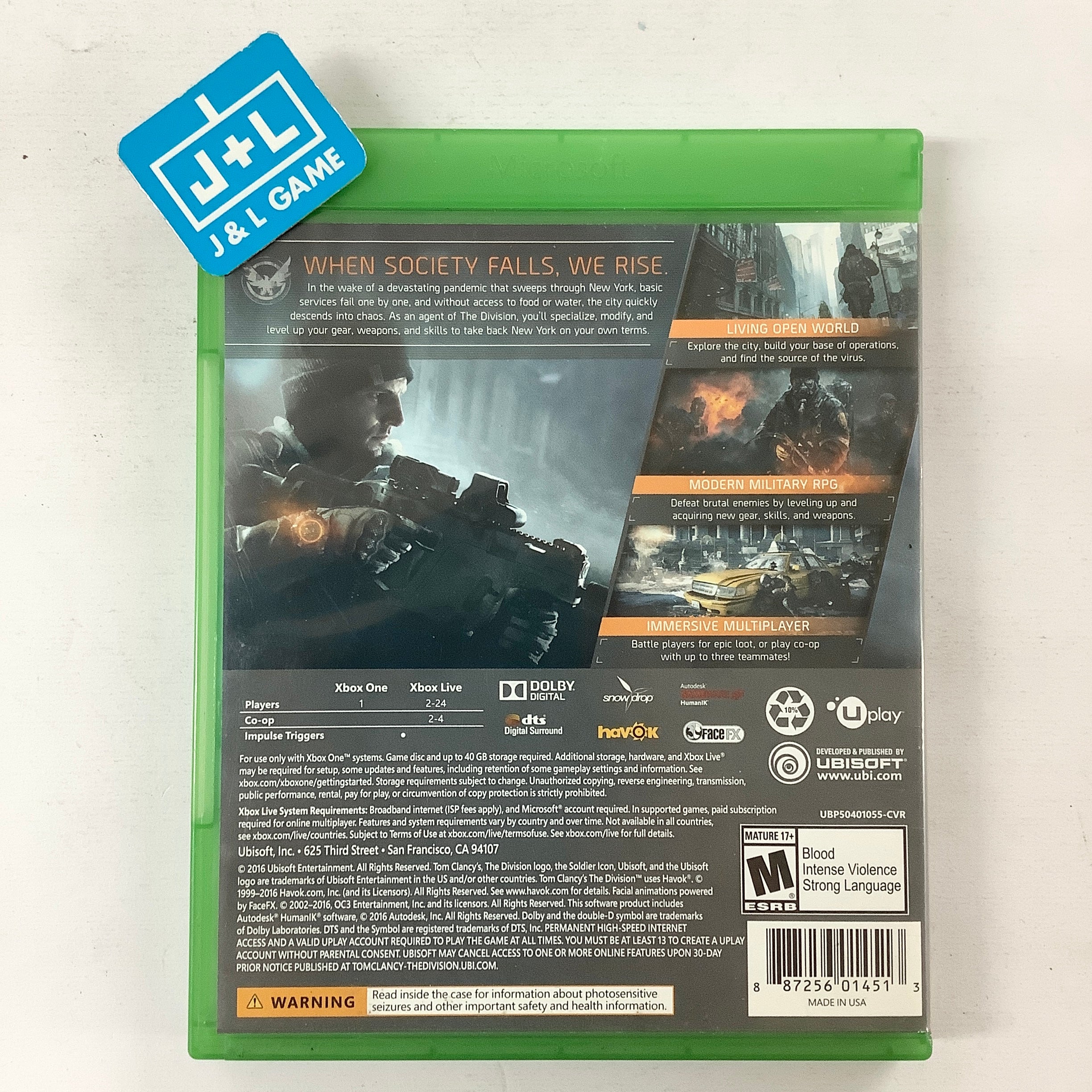 Tom Clancy's The Division - (XB1) Xbox One [Pre-Owned] Video Games Ubisoft   