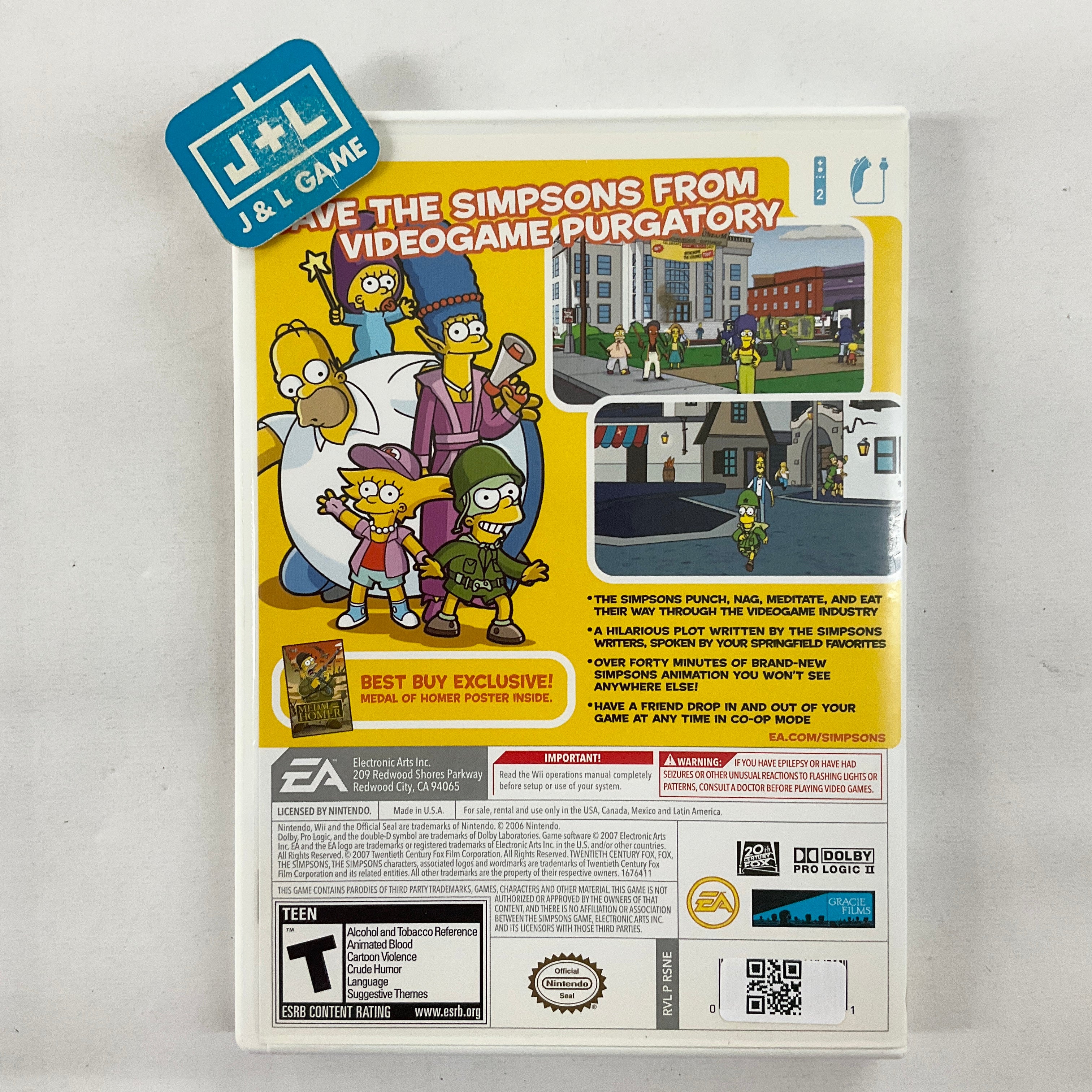 The Simpsons Game - Nintendo Wii [Pre-Owned] Video Games Electronic Arts   