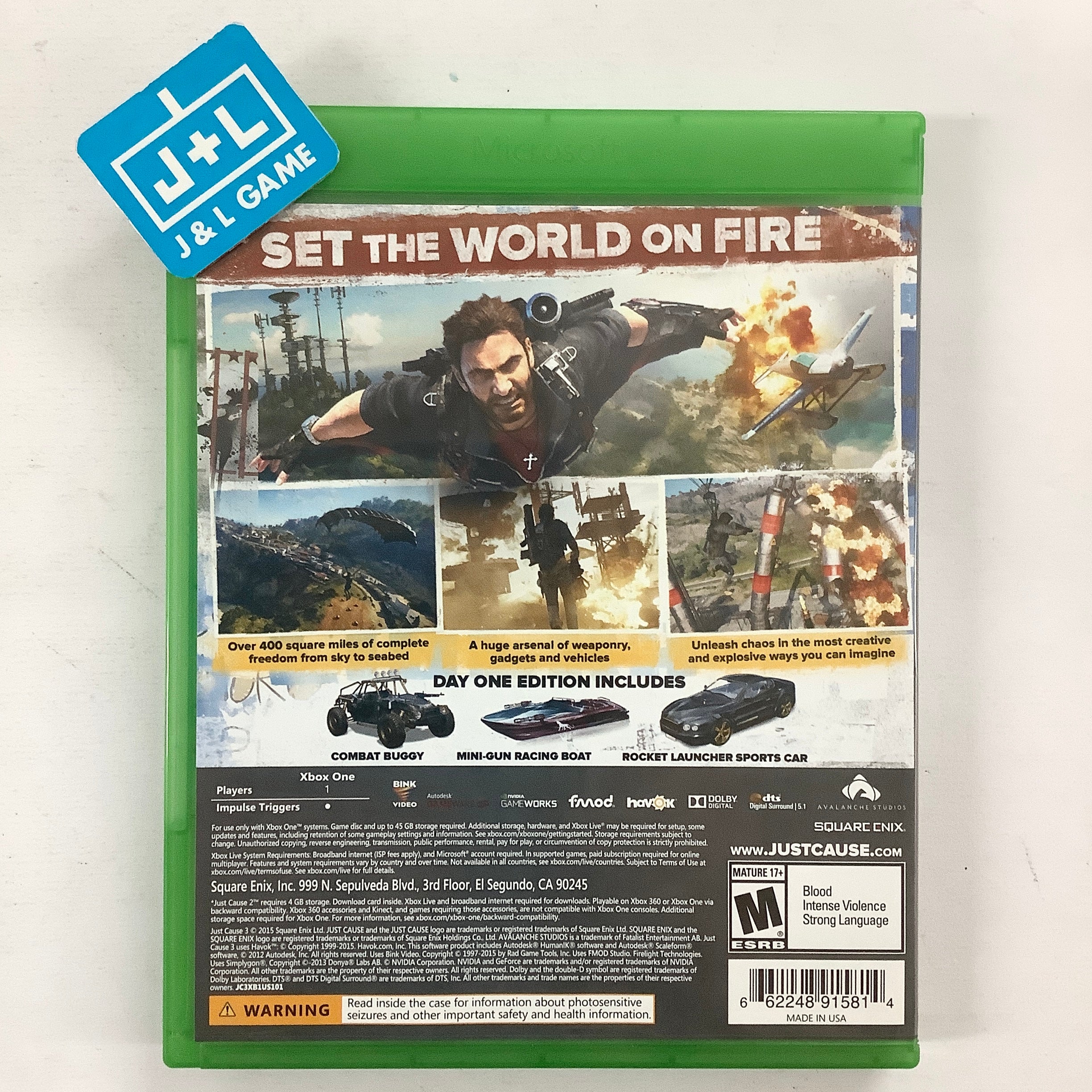 Just Cause 3 (Day One Edition) - (XB1) Xbox One [Pre-Owned] Video Games Square Enix   