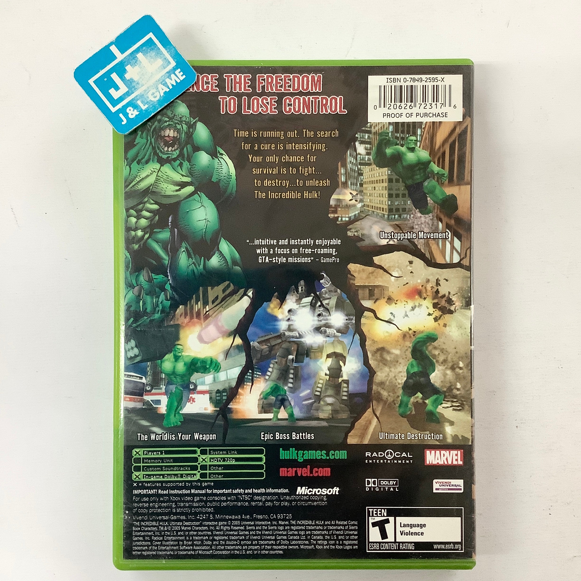 The Incredible Hulk: Ultimate Destruction - (XB) Xbox [Pre-Owned] Video Games VU Games   