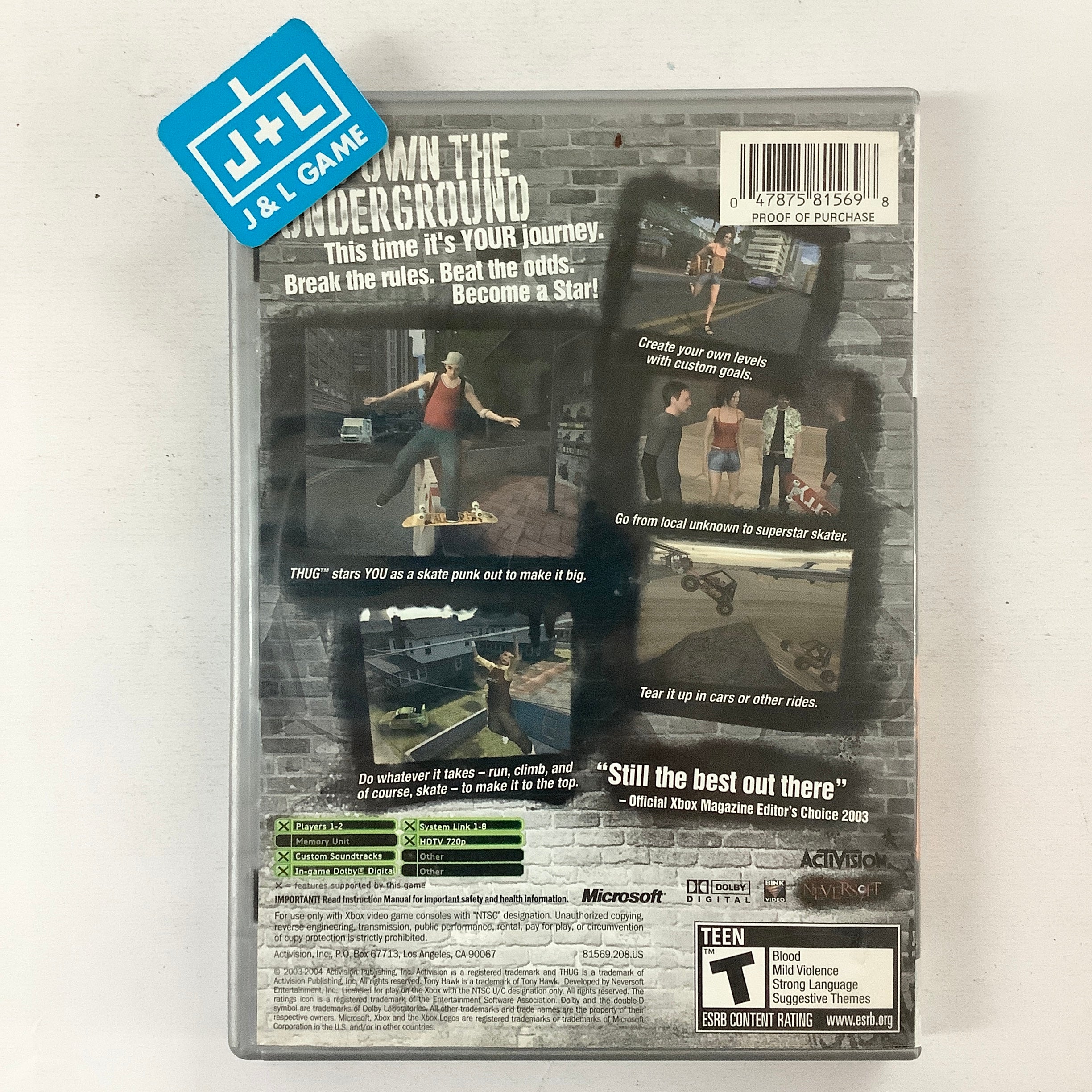 Tony Hawk's Underground (Best of Platinum Hits) - (XB) Xbox [Pre-Owned]