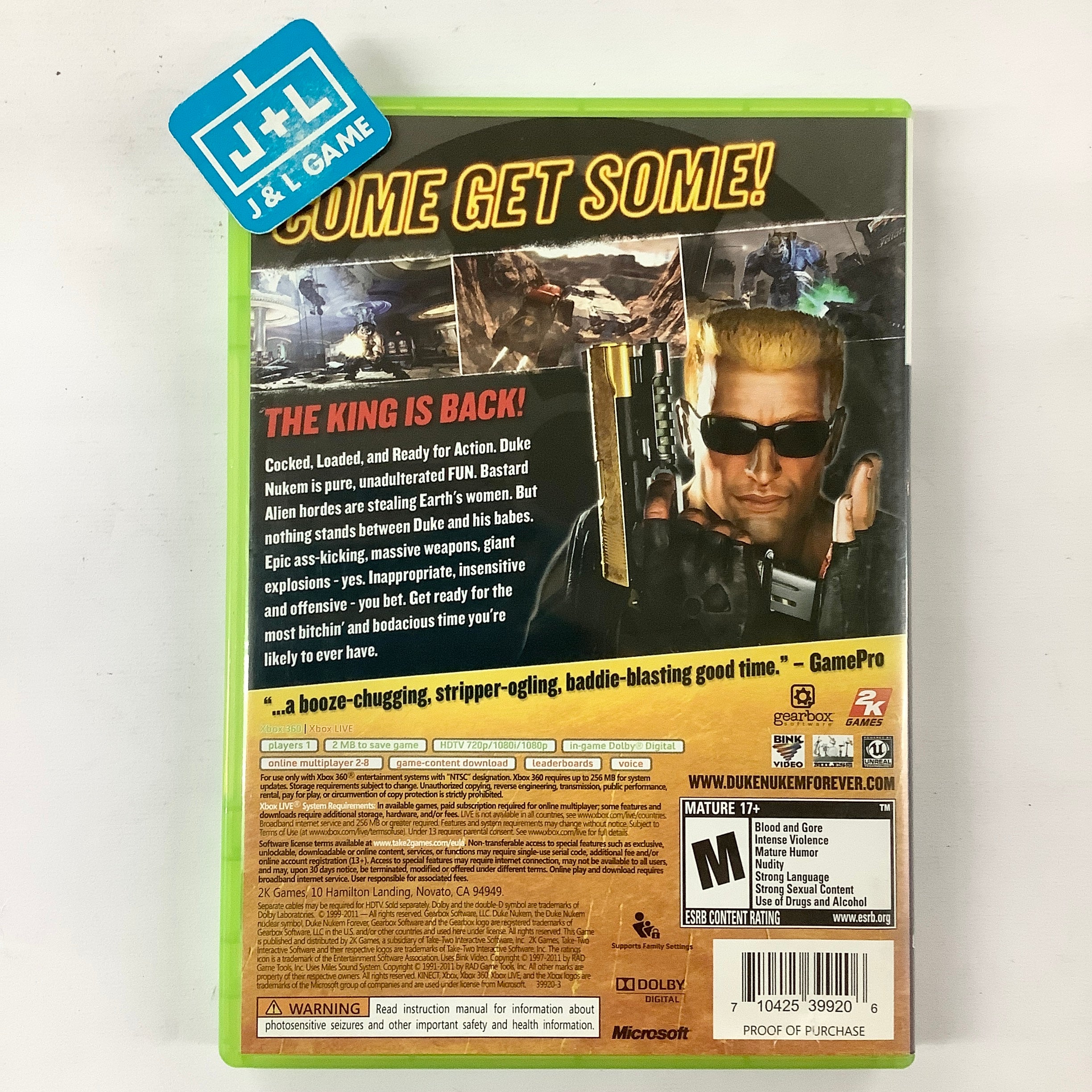 Duke Nukem Forever - Xbox 360 [Pre-Owned] Video Games 2K   