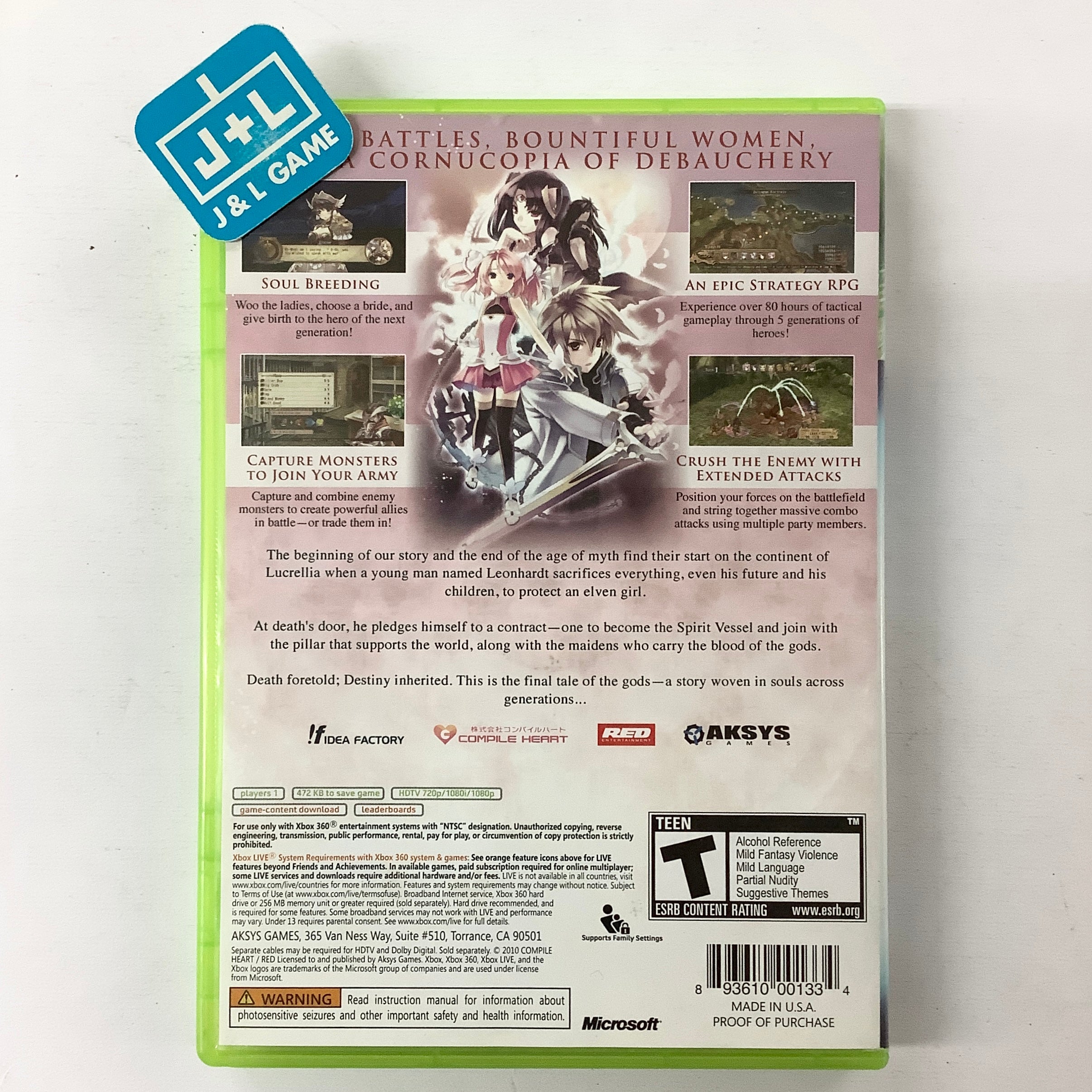 Record of Agarest War - Xbox 360 [Pre-Owned] Video Games Aksys Games   