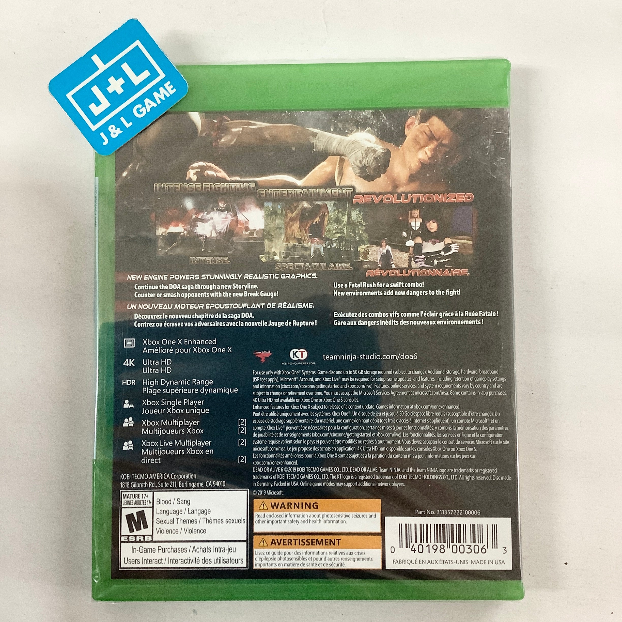 Dead or Alive 6 - (XB1) Xbox One Video Games Koei Tecmo Games   