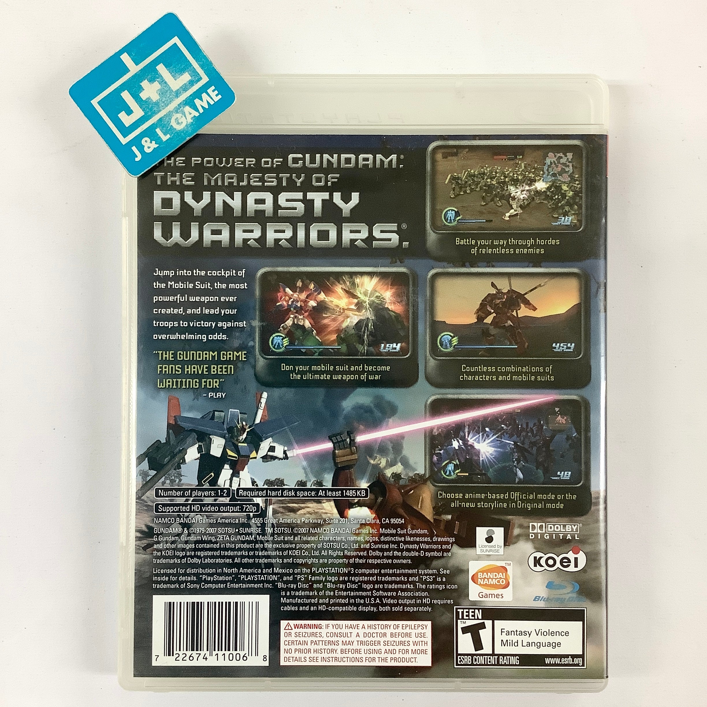 Dynasty Warriors: Gundam - (PS3) PlayStation 3 [Pre-Owned] Video Games Namco Bandai Games   