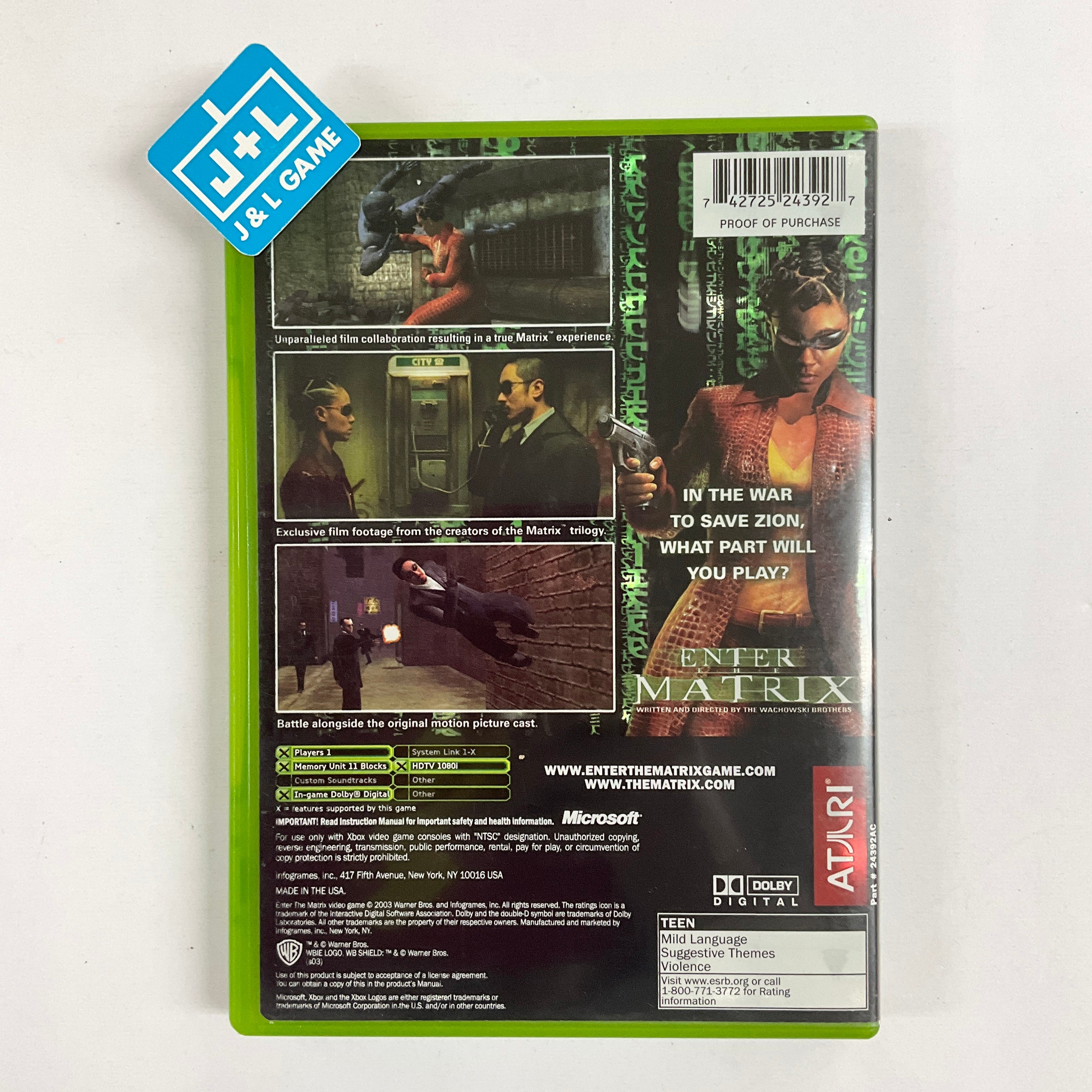 Enter the Matrix - (XB) Xbox [Pre-Owned] Video Games Atari SA   