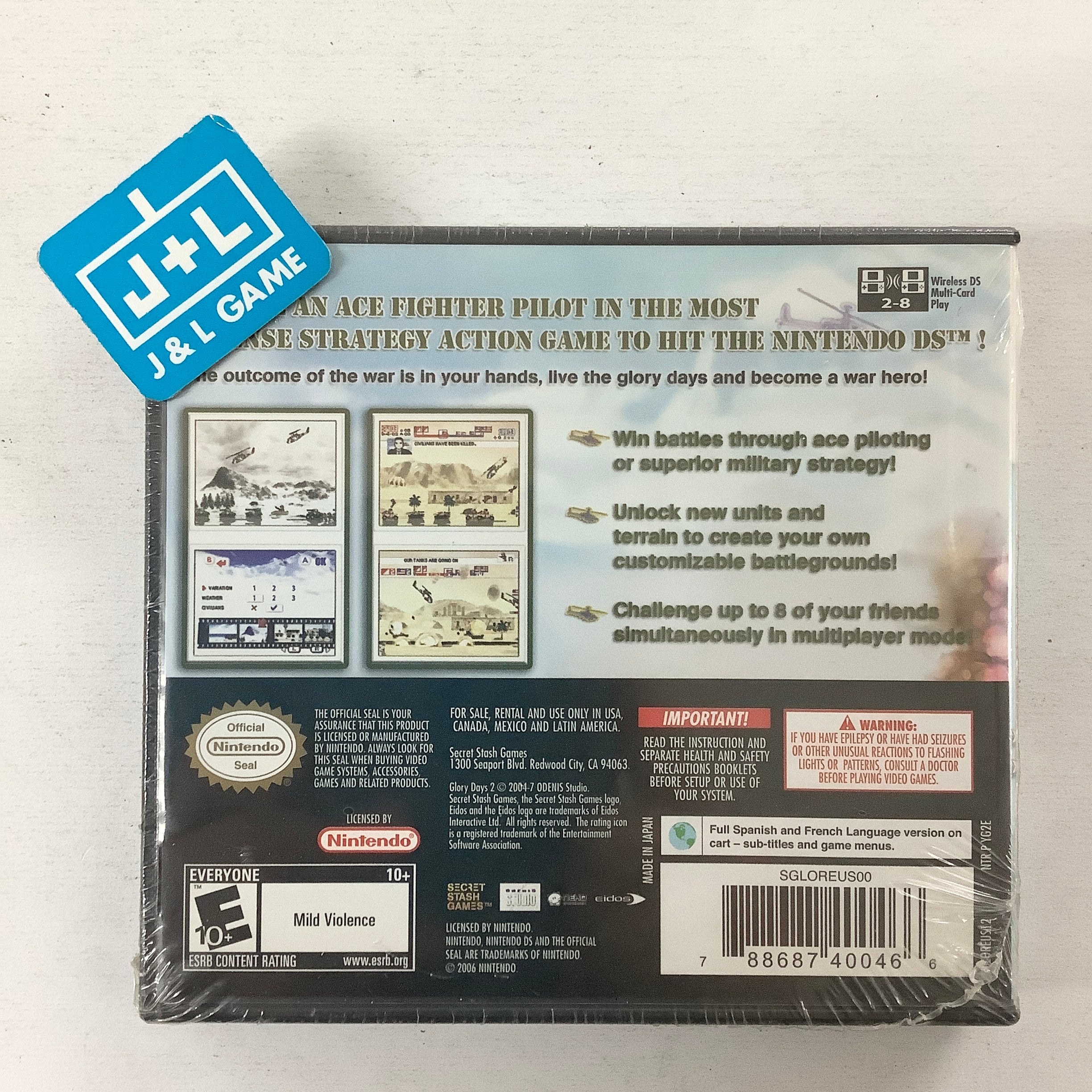 Glory Days 2 - (NDS) Nintendo DS Video Games Eidos Interactive   