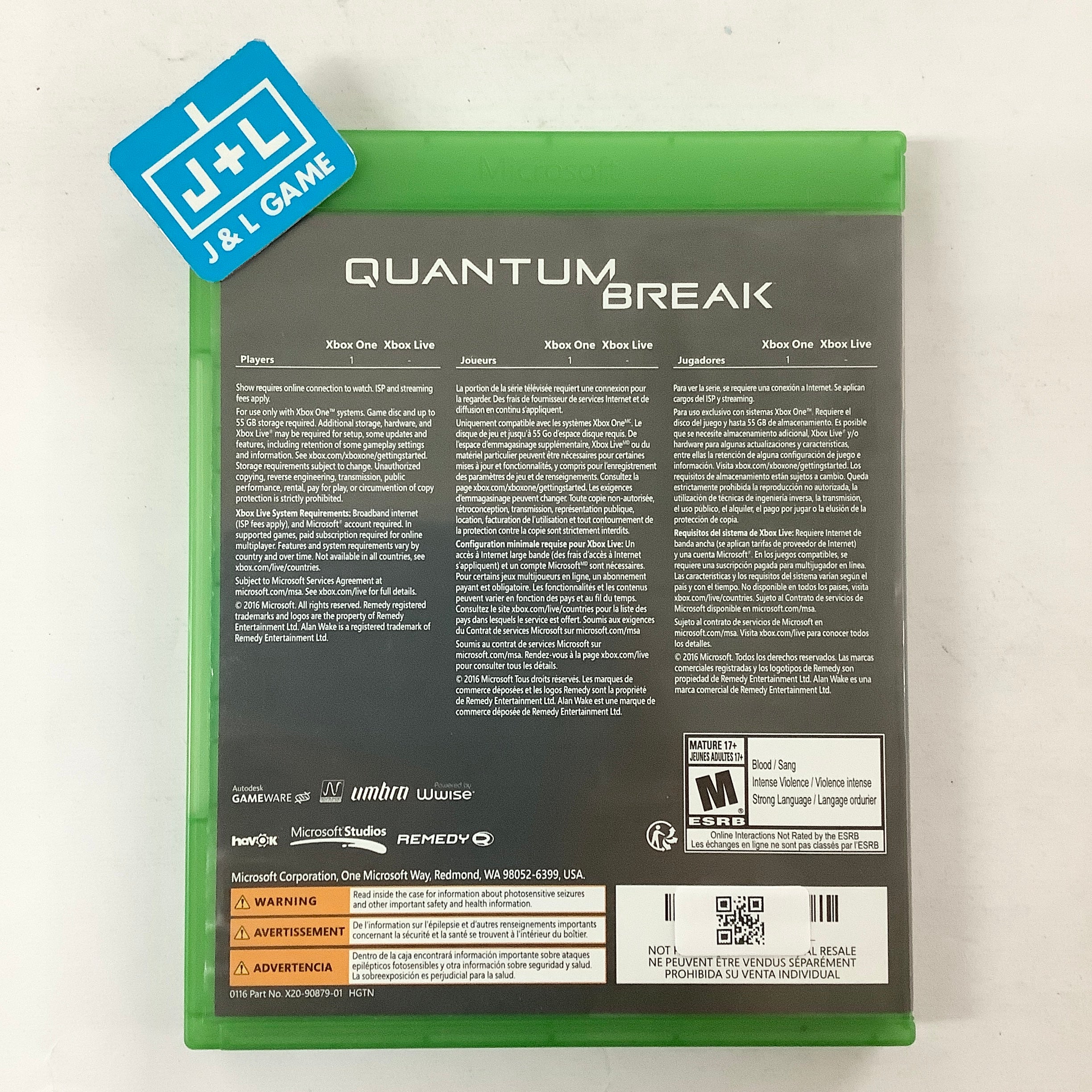 Quantum Break - (XB1) Xbox One [Pre-Owned] Video Games Microsoft   