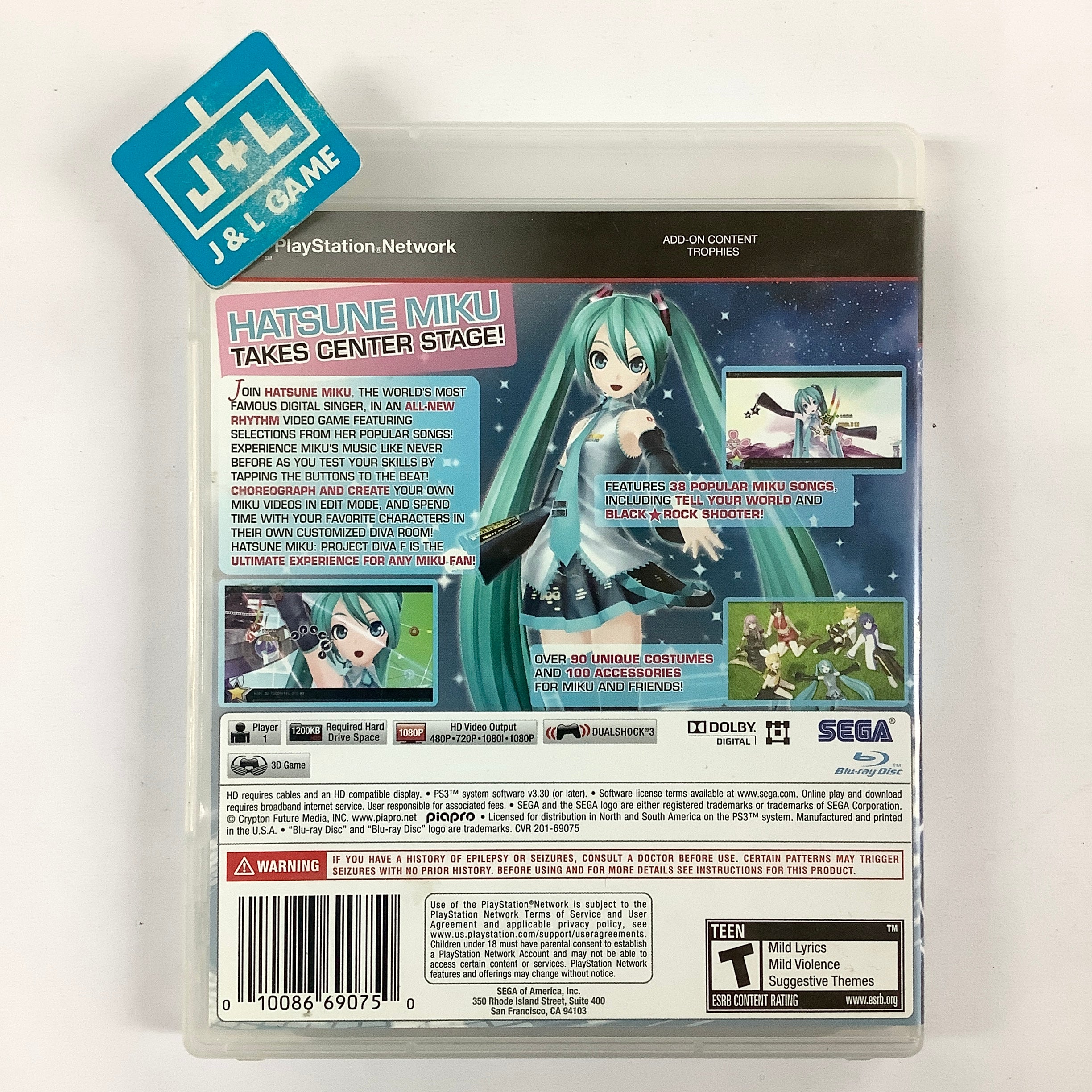 Hatsune Miku: Project Diva F - (PS3) PlayStation 3 [Pre-Owned] Video Games Sega   