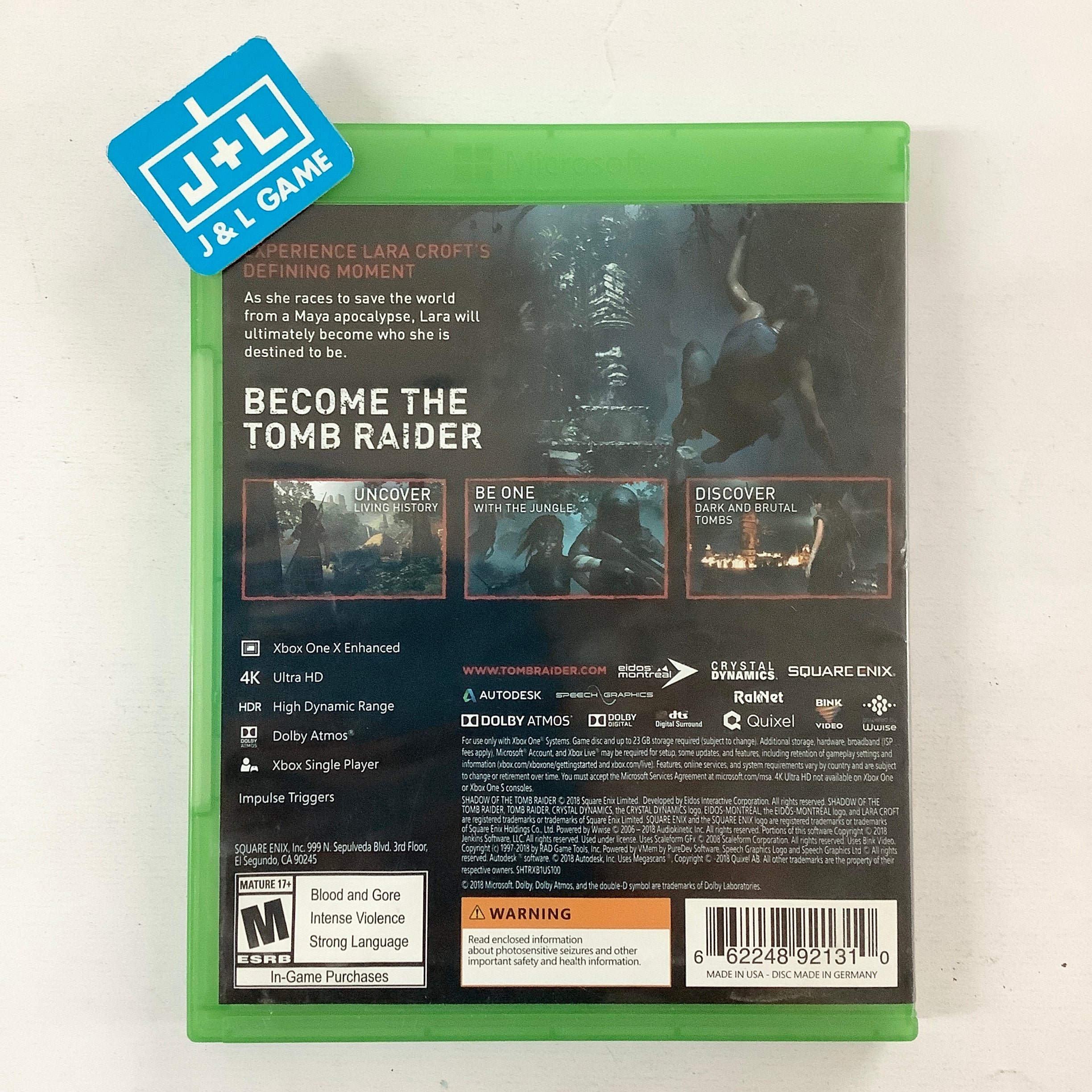 Shadow of the Tomb Raider - (XB1) Xbox One [Pre-Owned] Video Games Square Enix   