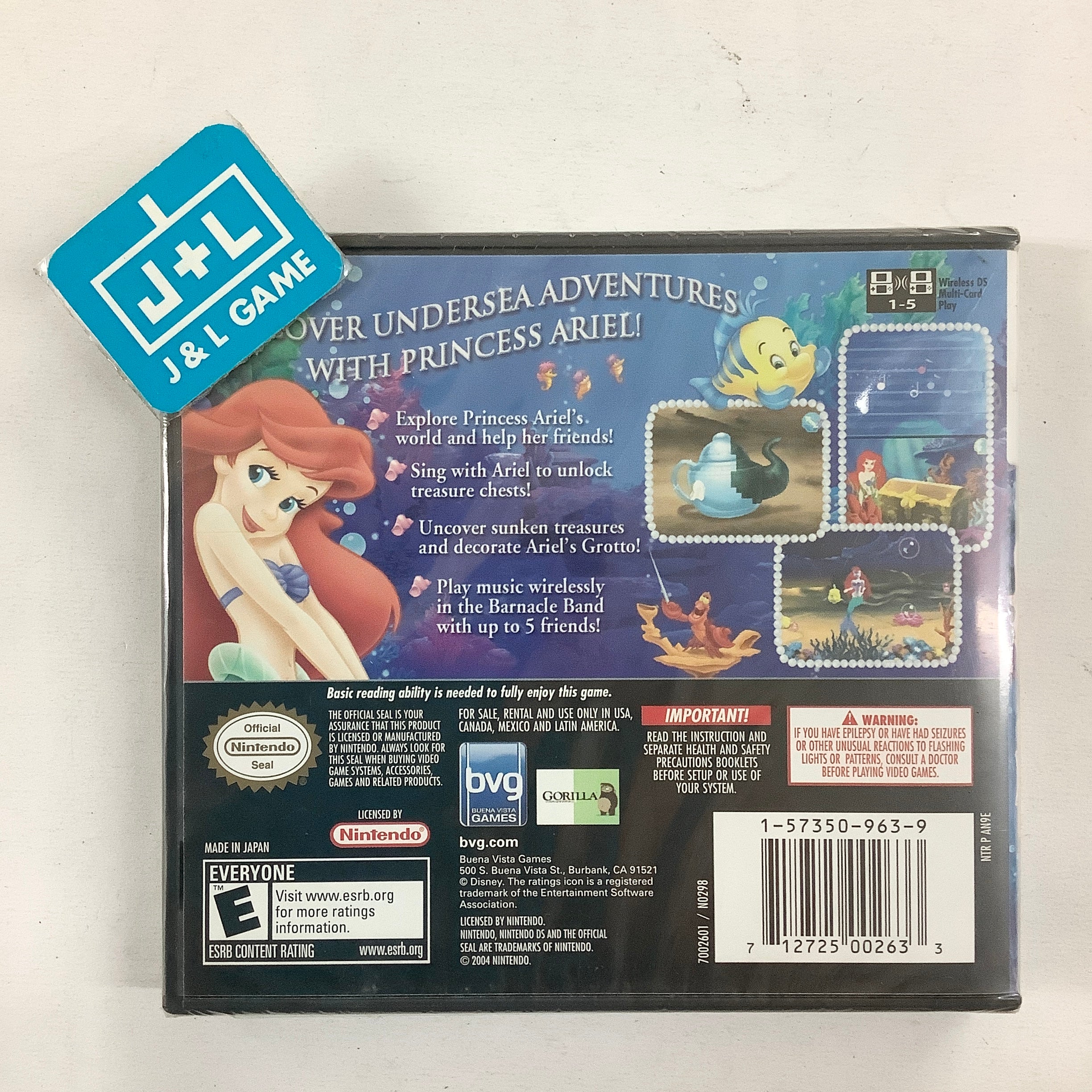 Disney's The Little Mermaid: Ariel's Undersea Adventure - (NDS) Nintendo DS Video Games Buena Vista Games   