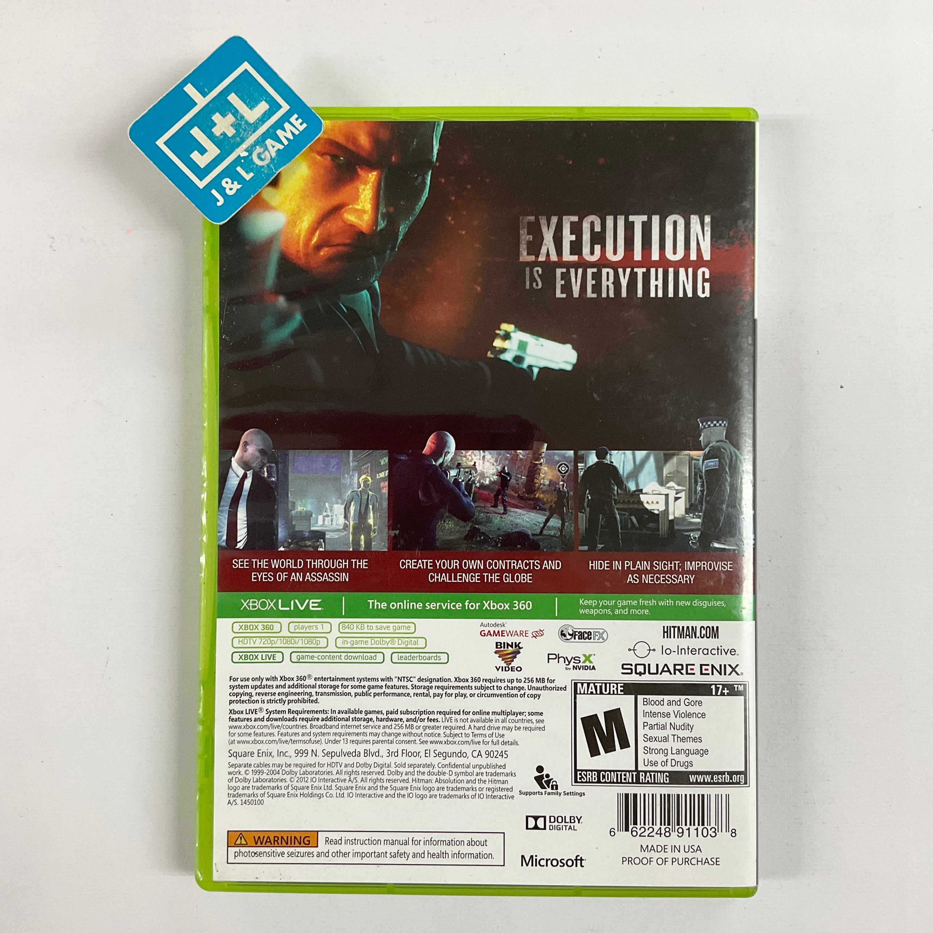 Hitman: Absolution - Xbox 360 [Pre-Owned] Video Games Square Enix   