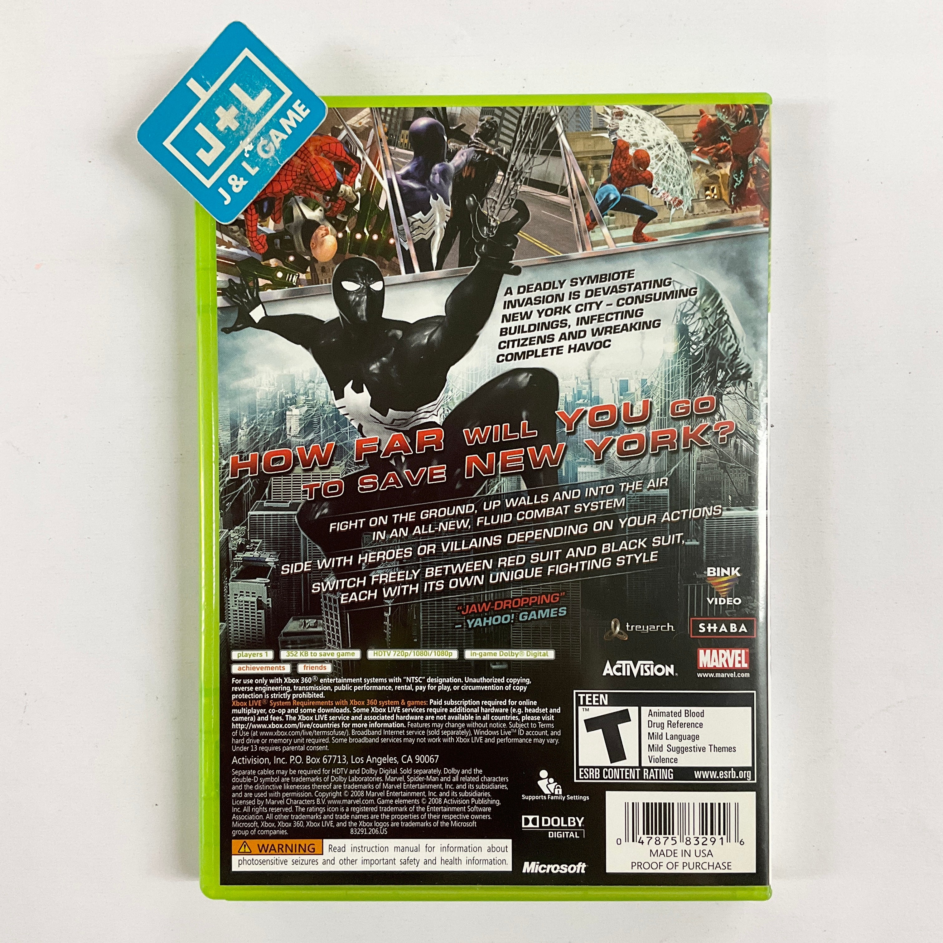 Spider-Man: Web of Shadows - Xbox 360 [Pre-Owned] Video Games Activision   