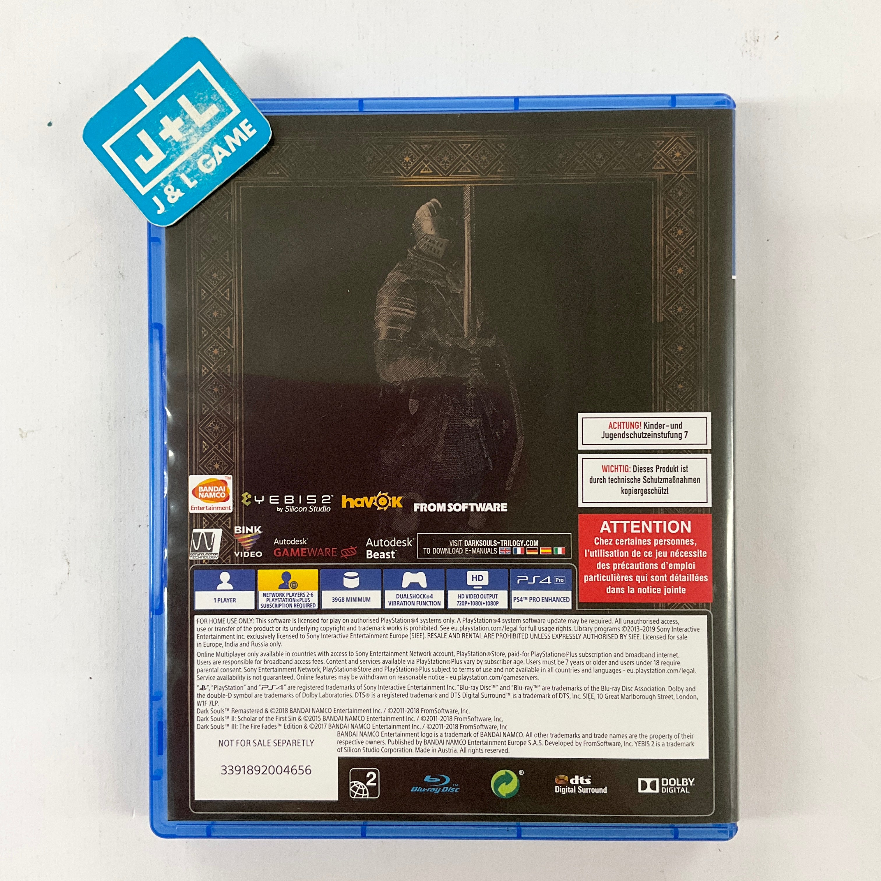 Dark Souls Trilogy - (PS4) PlayStation 4 [Pre-Owned] (European Import) Video Games BANDAI NAMCO Entertainment   