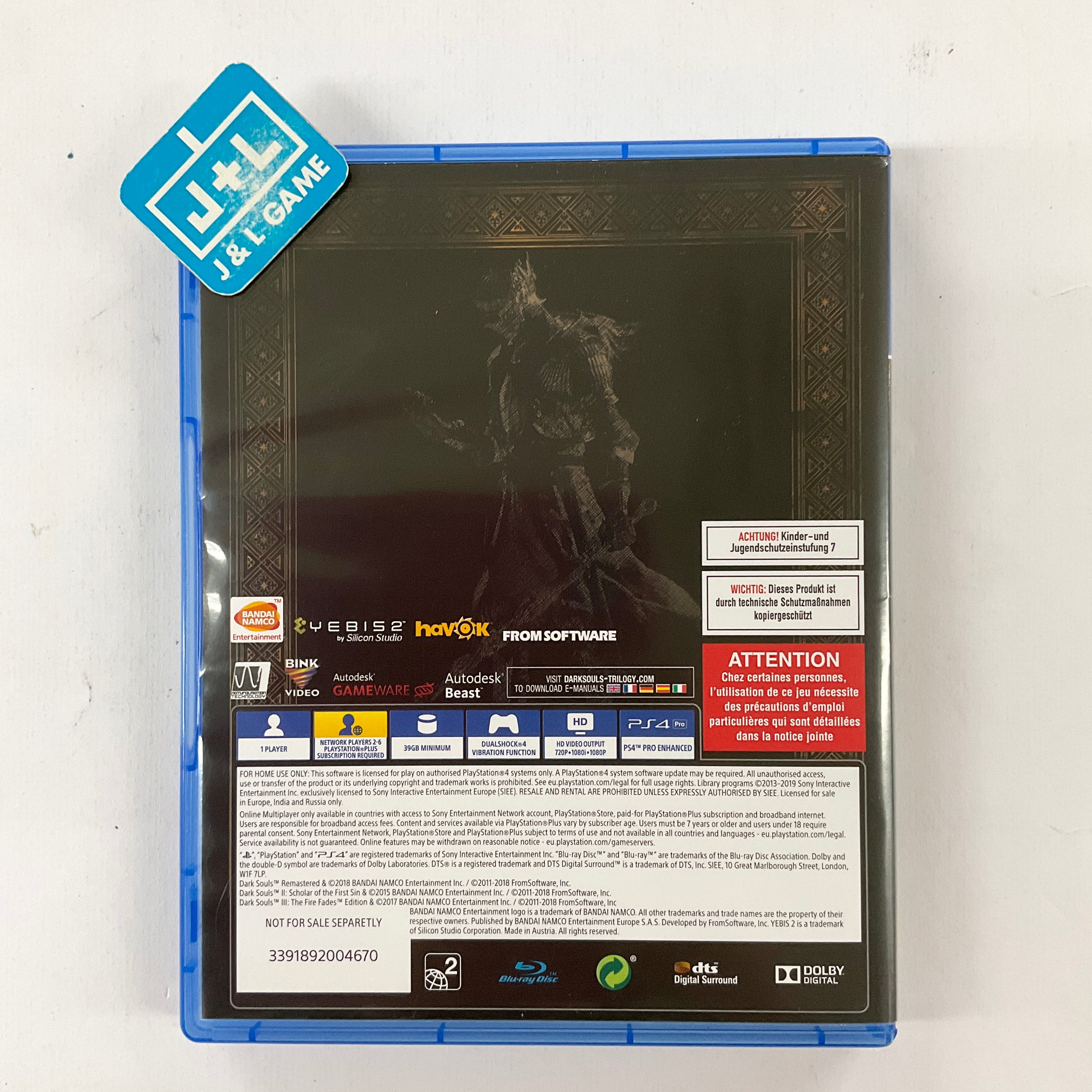 Dark Souls Trilogy - (PS4) PlayStation 4 [Pre-Owned] (European Import) Video Games BANDAI NAMCO Entertainment   