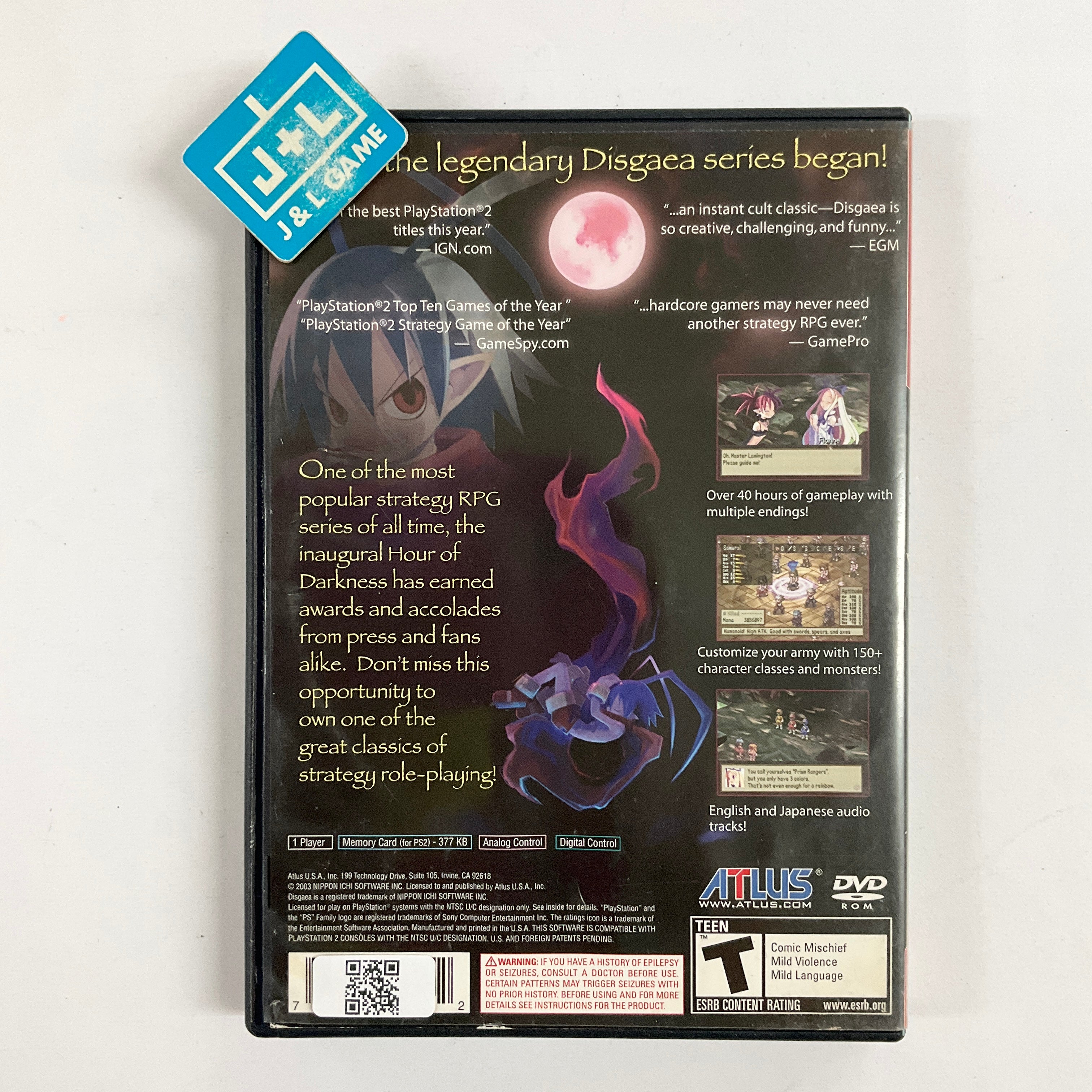 Disgaea: Hour of Darkness (Greatest Hits) - (PS2) PlayStation 2 [Pre-Owned] Video Games Atlus   